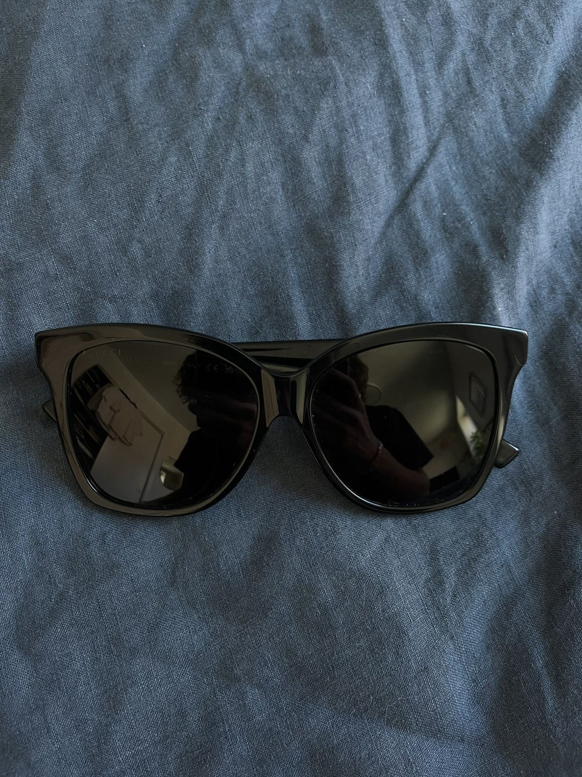 Gucci Gucci Black Sunglasses Size ONE SIZE - 1 Thumbnail