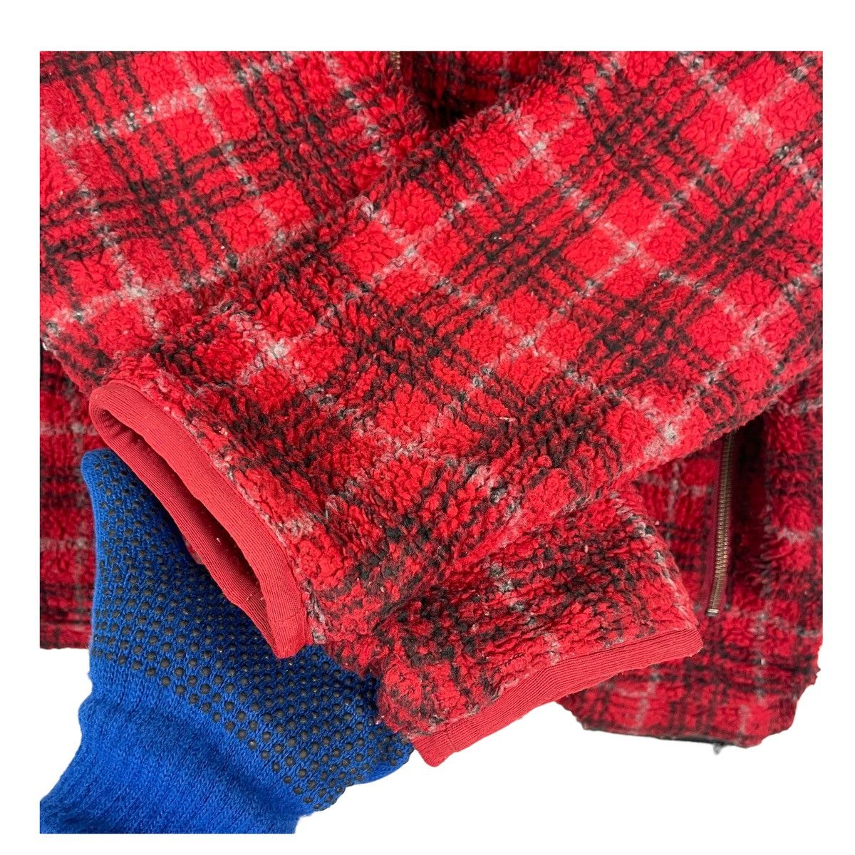 Japanese Brand × Uniqlo 💥UNIQLO DEEP PILE FLEECE TARTAN ZIPPER SWEATER Size US L / EU 52-54 / 3 - 6 Thumbnail