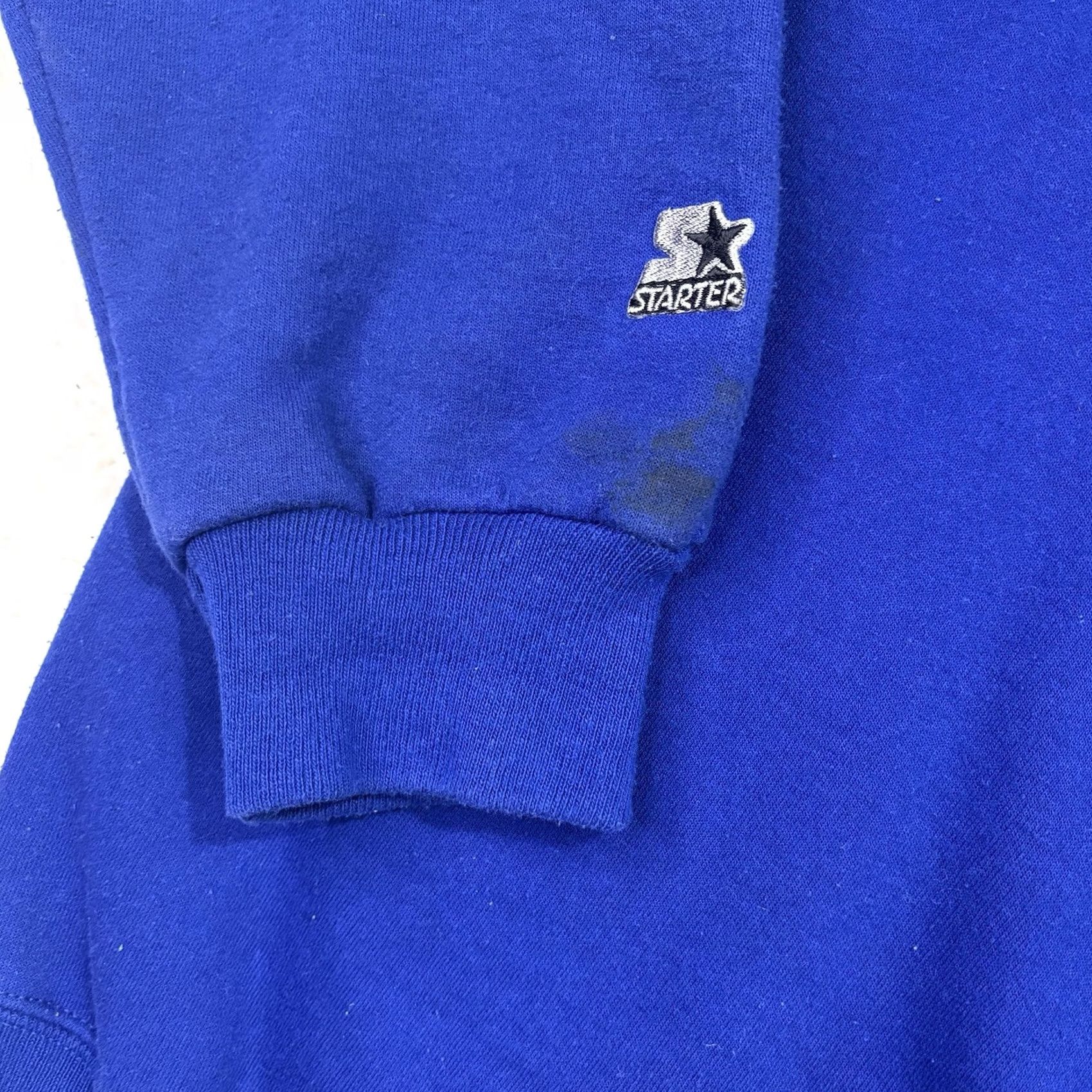 Starter VINTAGE STARTER Blue Crewneck Sweatshirt L Mens 90s Solid Essential Heavyweight Pullover Sports Size US L / EU 52-54 / 3 - 6 Thumbnail