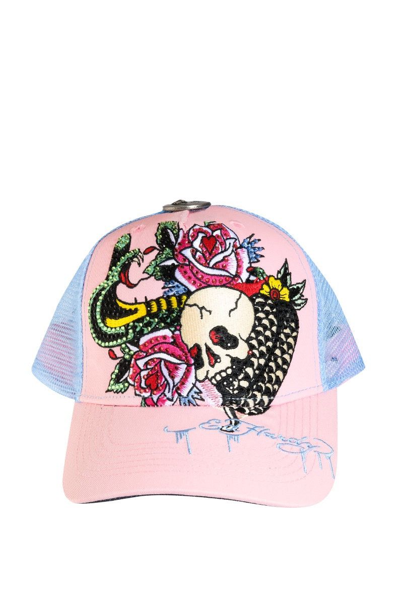 Ed Hardy ED HARDY WOMENS COBRA TRUCKER RHINESTONE HAT Size ONE SIZE - 1 Thumbnail