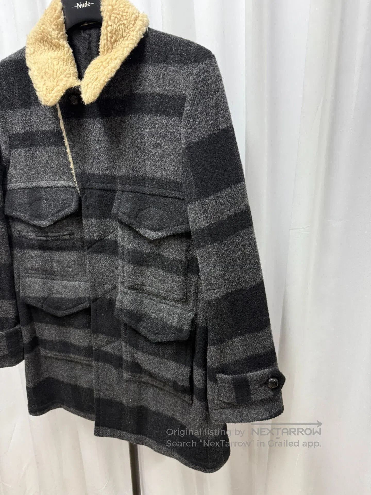 Comme des Garcons Homme Plus wool coat with faux fur collar. Size US L / EU 52-54 / 3 - 2 Thumbnail
