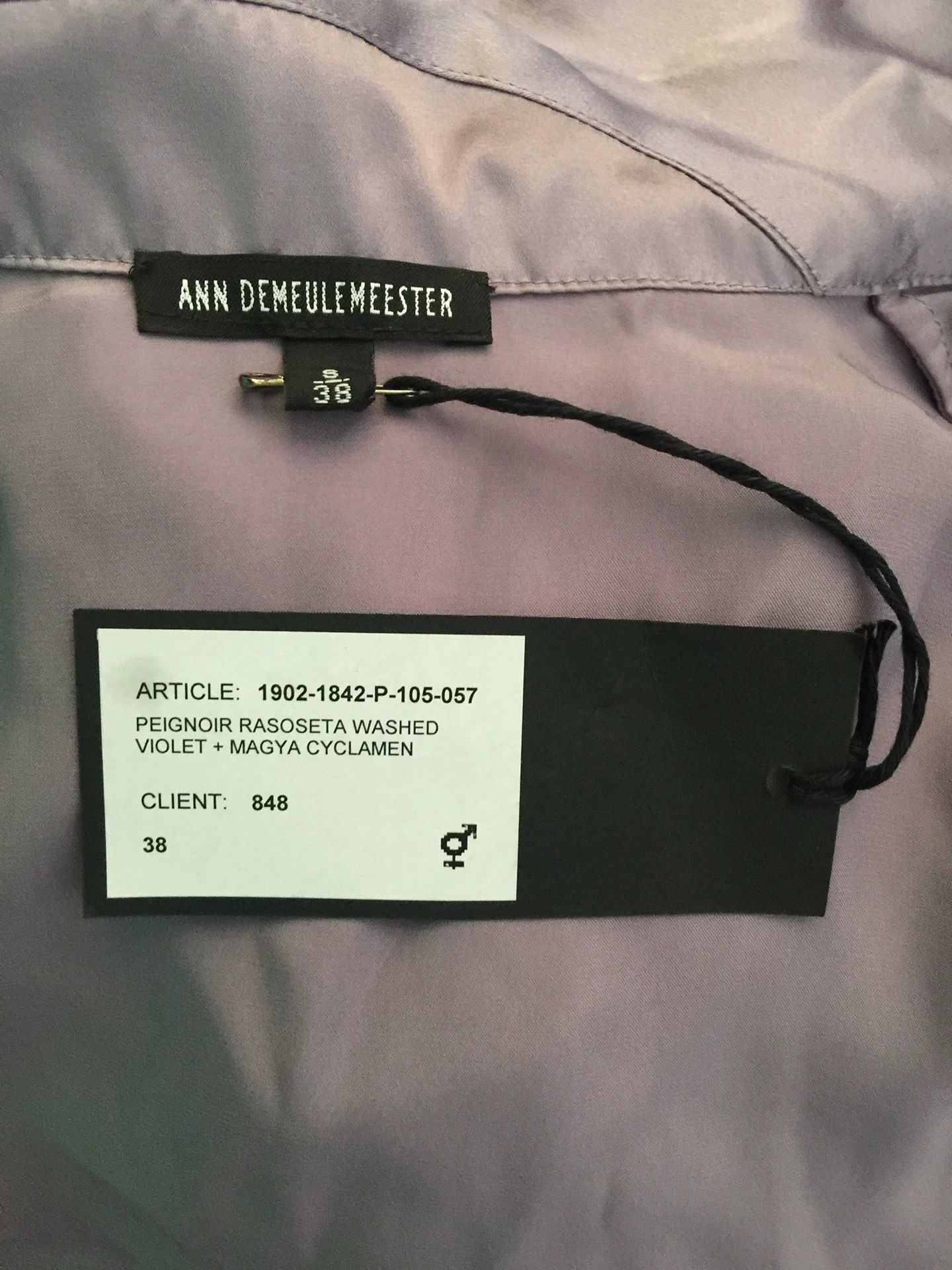 Ann Demeulemeester Ann Demeulemeester Fall/Winter 2019 Silk Violet Robe Size US S / EU 44-46 / 1 - 5 Thumbnail