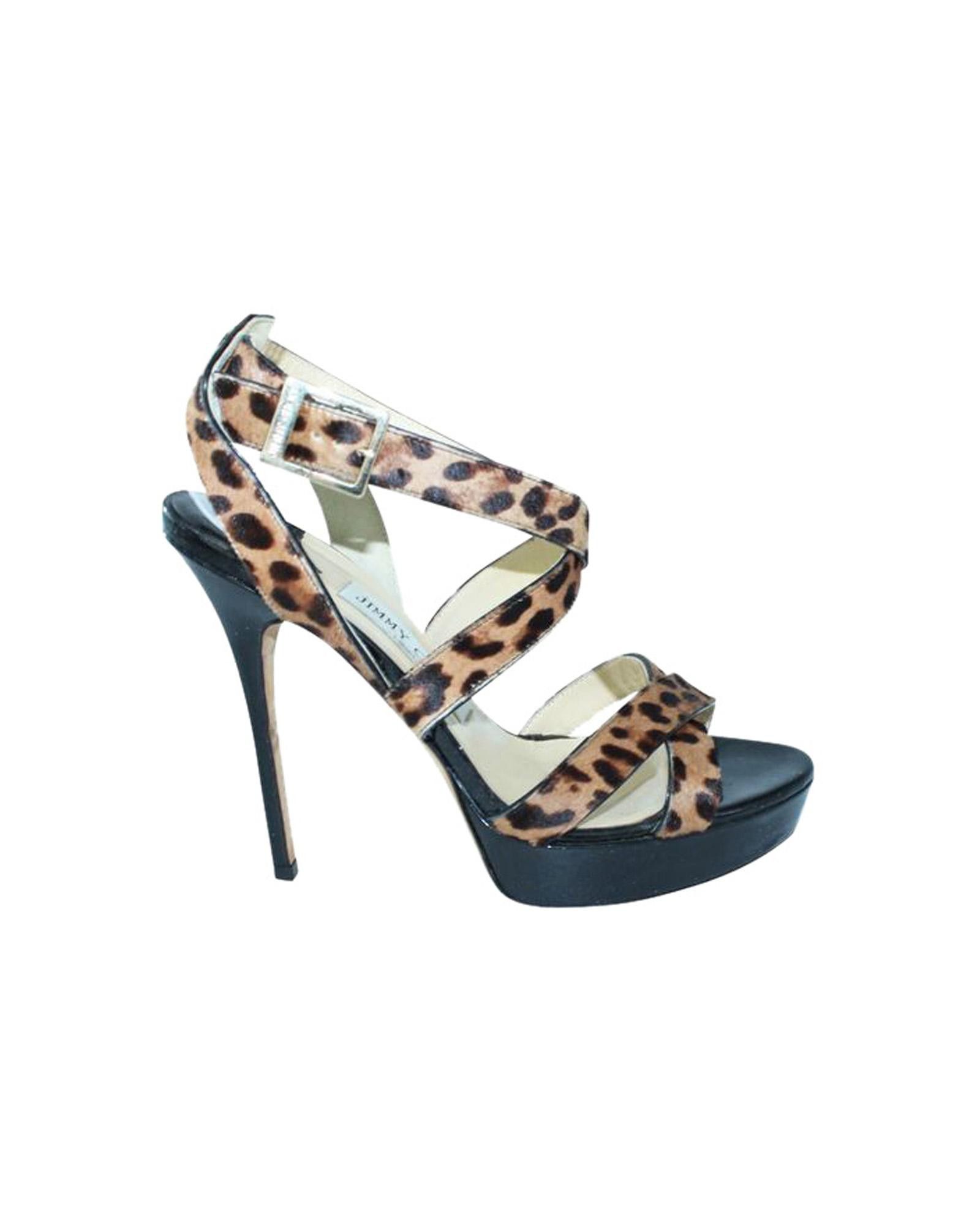 image of Jimmy Choo Patent Leather Ponyhair Heel Shoes From Italy, Women's (Size 8)