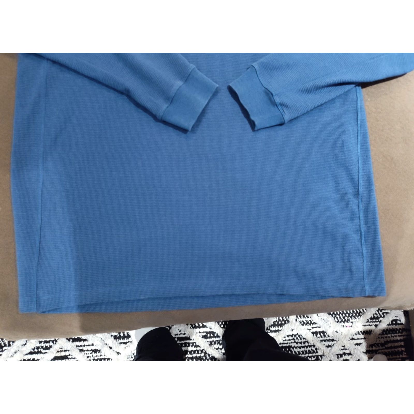 Duluth Trading Company Duluth Trading Men Burly Button Mock Neck Thermal Henley Waffle Shirt XXL Blue Size US XXL / EU 58 / 5 - 2 Thumbnail