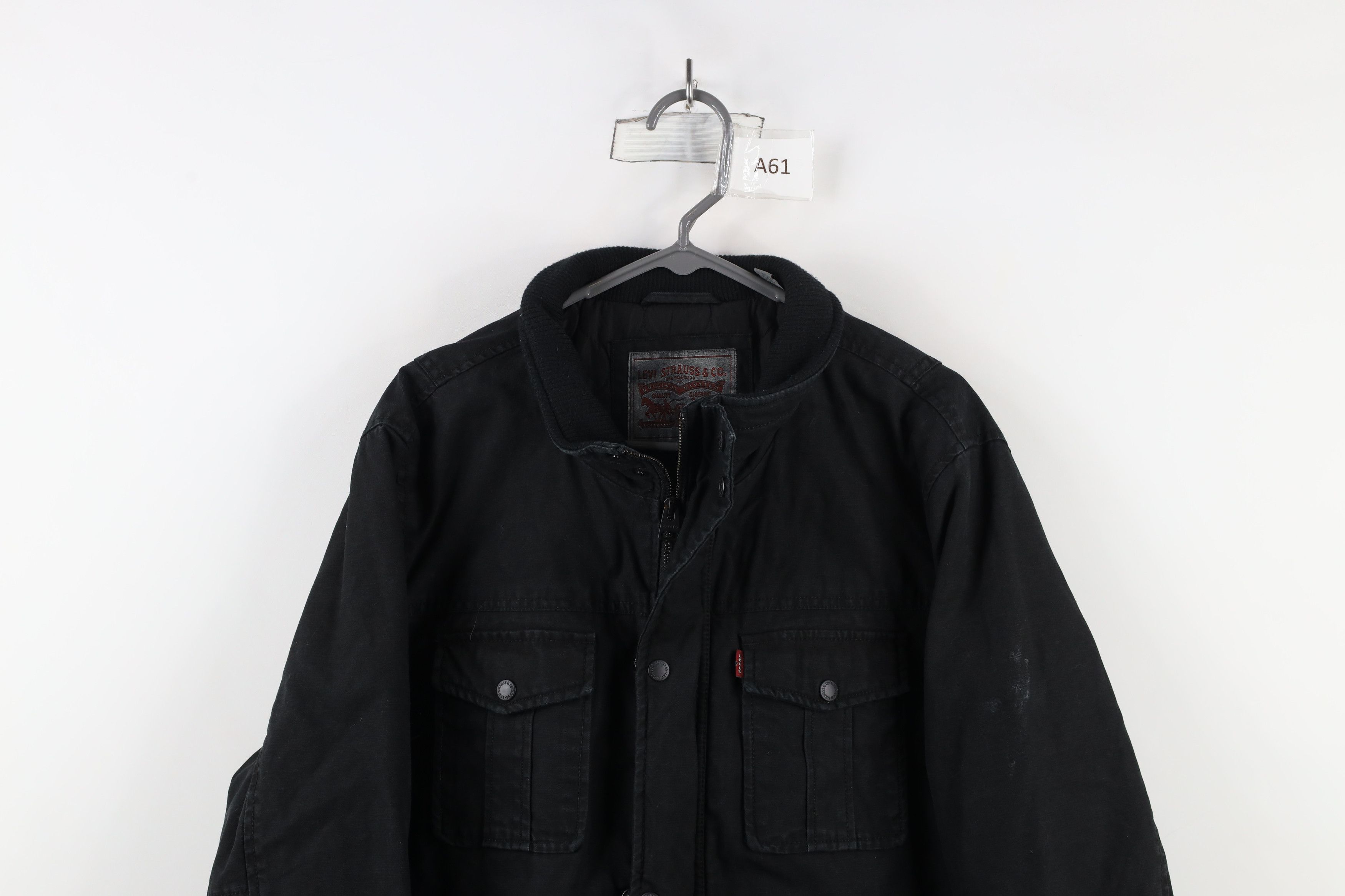 Levi's × Vintage Vintage Y2K Levis Quilted Full Zip Chore Barn Jacket Black Size US XL / EU 56 / 4 - 2 Thumbnail