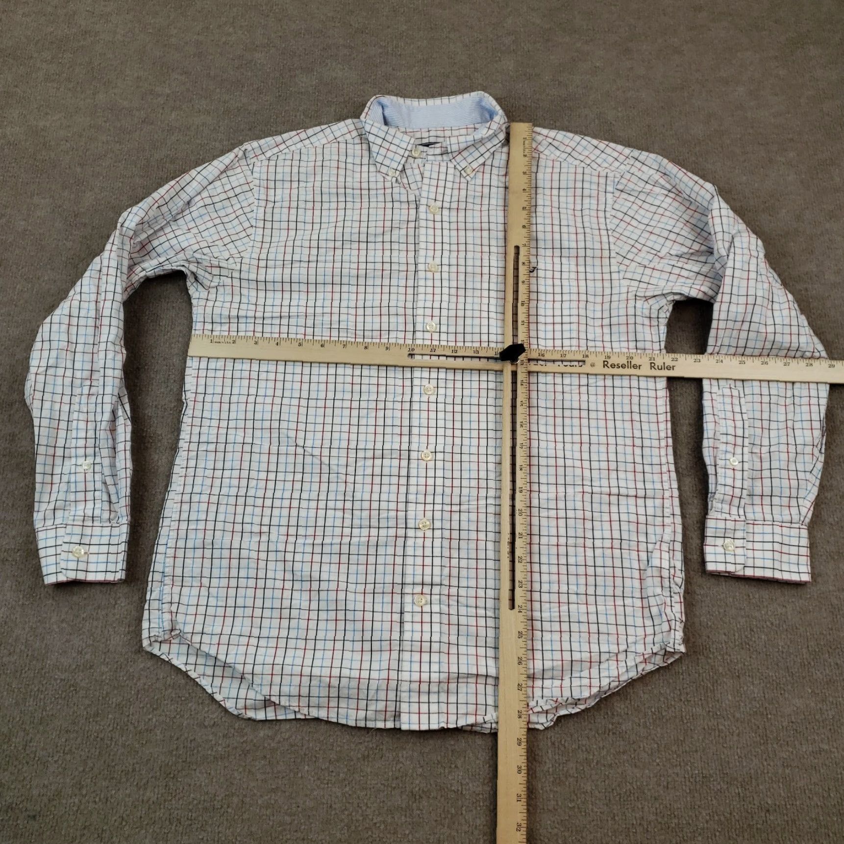 Vineyard Vines Vineyard Vines Mens Medium White Blue Plaid Long Sleeve Button Up Shirt Size US M / EU 48-50 / 2 - 2 Thumbnail
