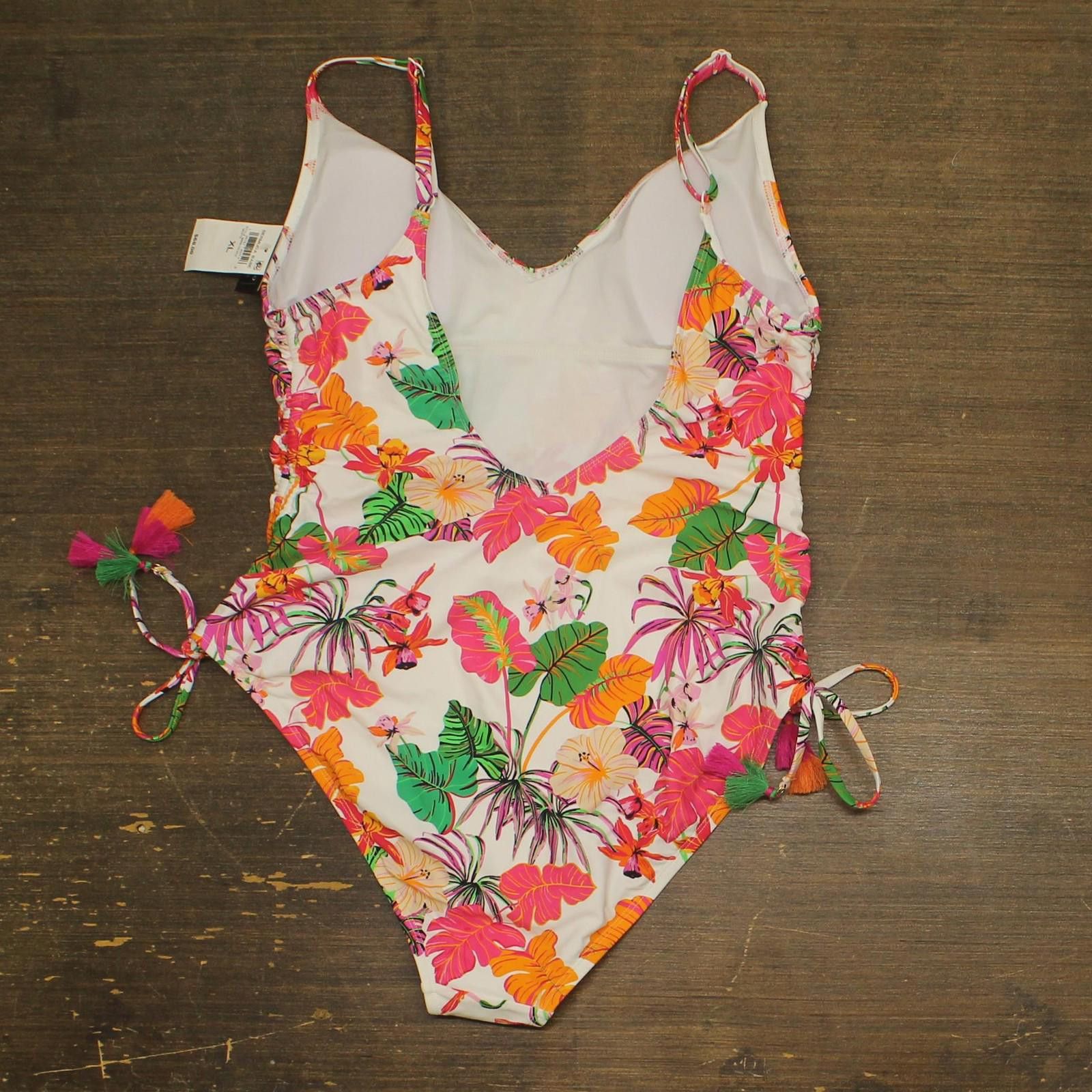 Bar III Bar Iii Babe One-piece Swimsuit Mbbu25204 White Multi Xl Size ONE SIZE - 2 Thumbnail