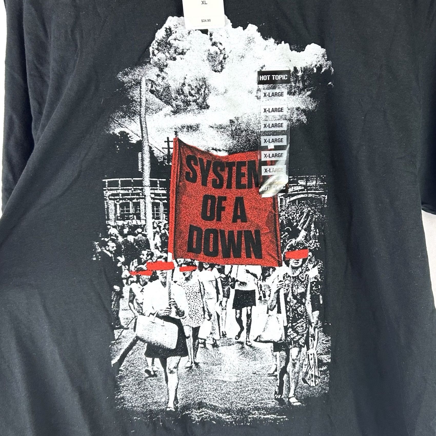 Hot Topic SOAD System Of A Down T-Shirt Band Music Rock Crew Neck Short Sleeve XL Black Cotton Logo Graphic Print Men T-Shirt Hot Topic Protest March 2000s Size US XL / EU 56 / 4 - 2 Thumbnail