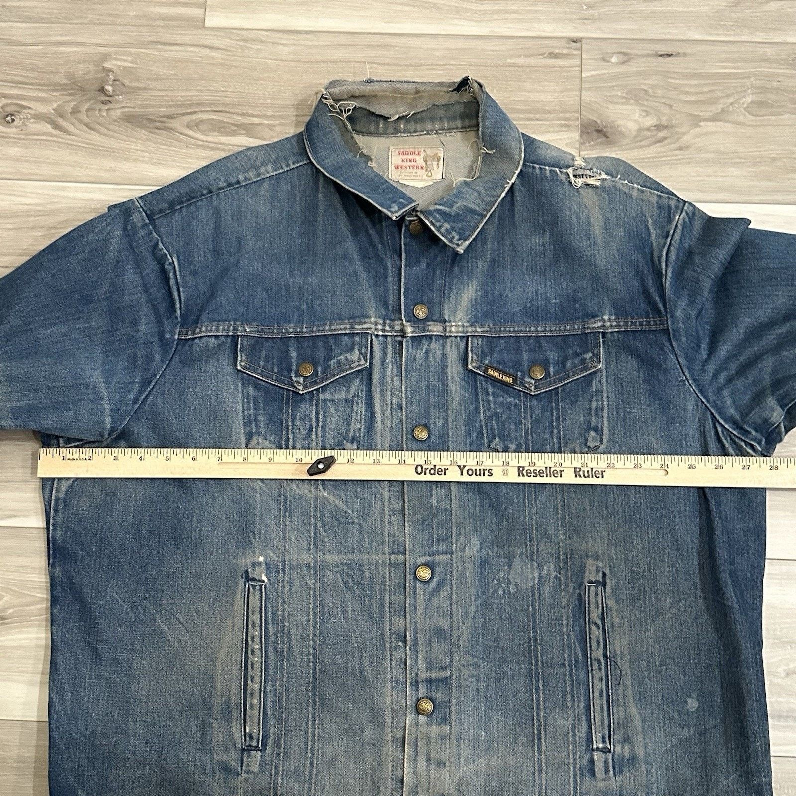 Saddlebred Vintage 70s Saddle King Western Denim Jacket Large Cowboy Size US L / EU 52-54 / 3 - 12 Thumbnail