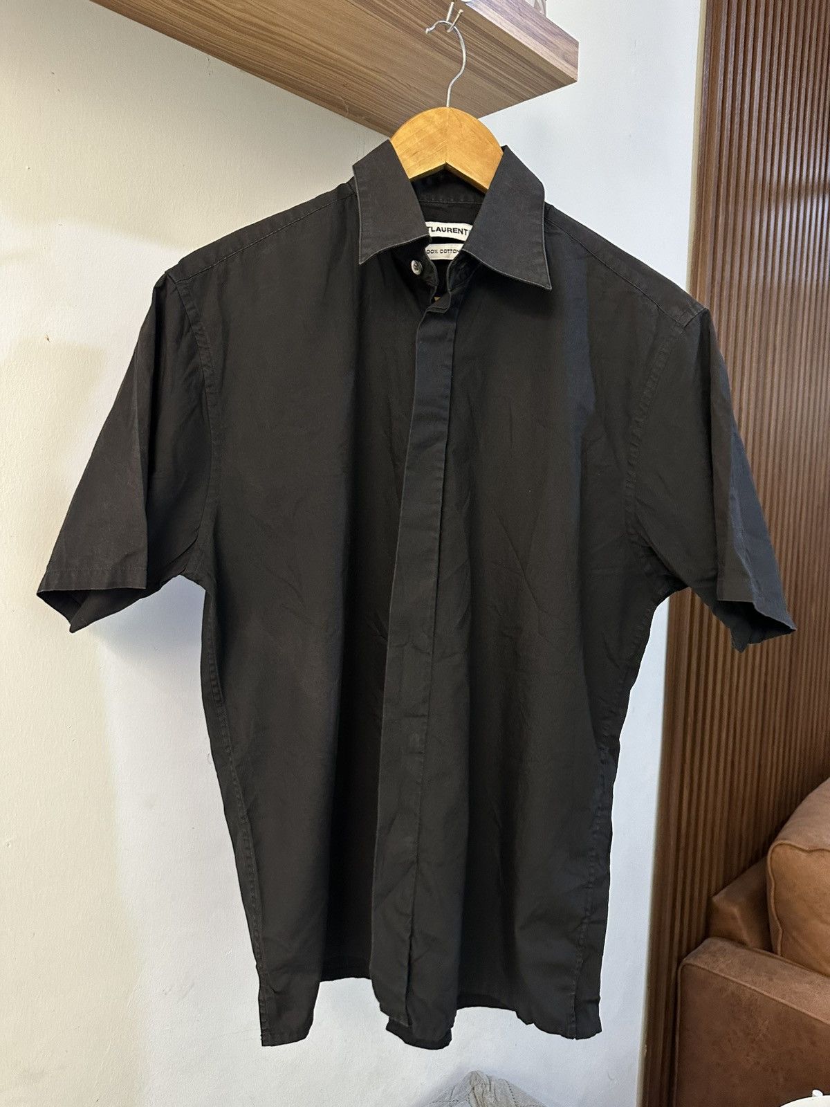 Saint Laurent Paris Saint Laurent Paris Poplin Black Shirt Size US M / EU 48-50 / 2 - 2 Thumbnail
