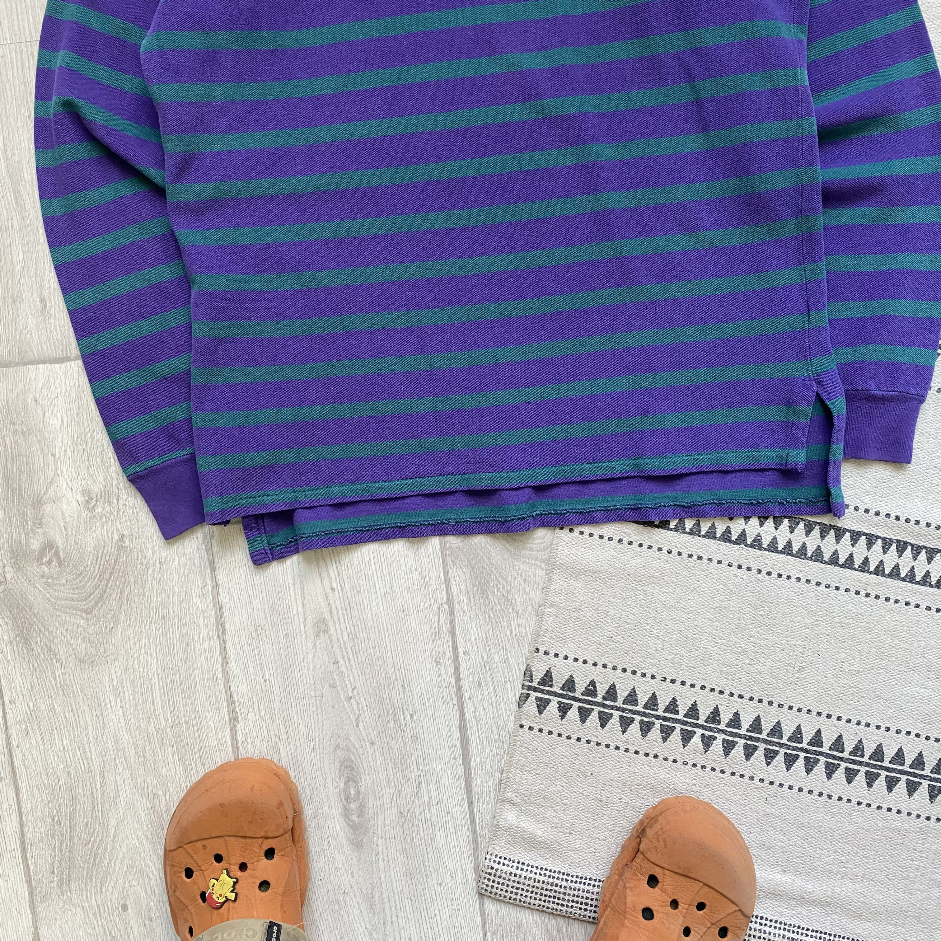 Polo Ralph Lauren Vintage 90s Polo Ralph Lauren Striped rugby shirt longsleeve Size US M / EU 48-50 / 2 - 3 Thumbnail