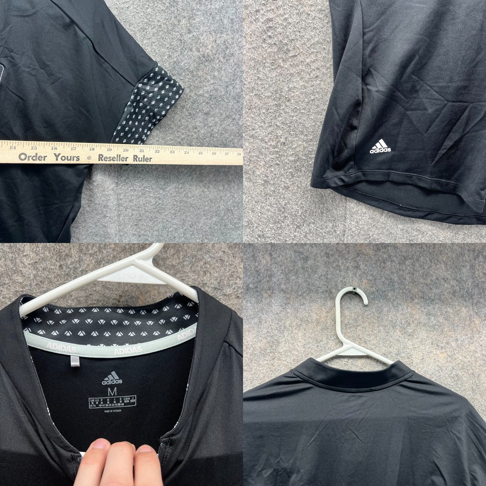 Adidas Adidas Polo Shirt Women Medium Black Jersey Short Sleeve Collared Button Polo Top Casual All Seasons 365 Printed Size M / US 6-8 / IT 42-44 - 8 Thumbnail