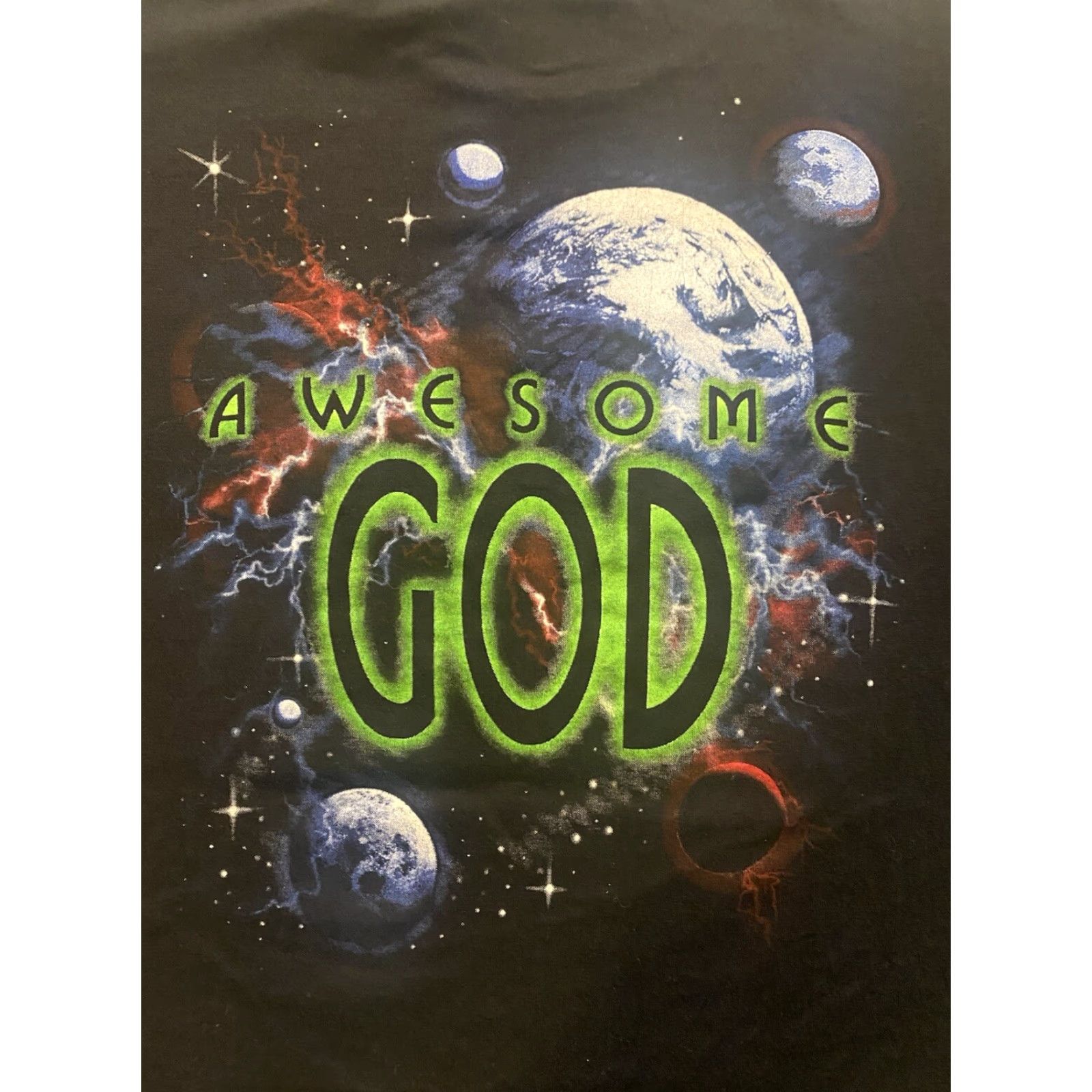 Hanes VINTAGE Hanes T-Shirt Men XL Black Heavyweight Crew Neck Short Sleeve Graphic Print Jesus Tee 90s World Size US XL / EU 56 / 4 - 2 Thumbnail