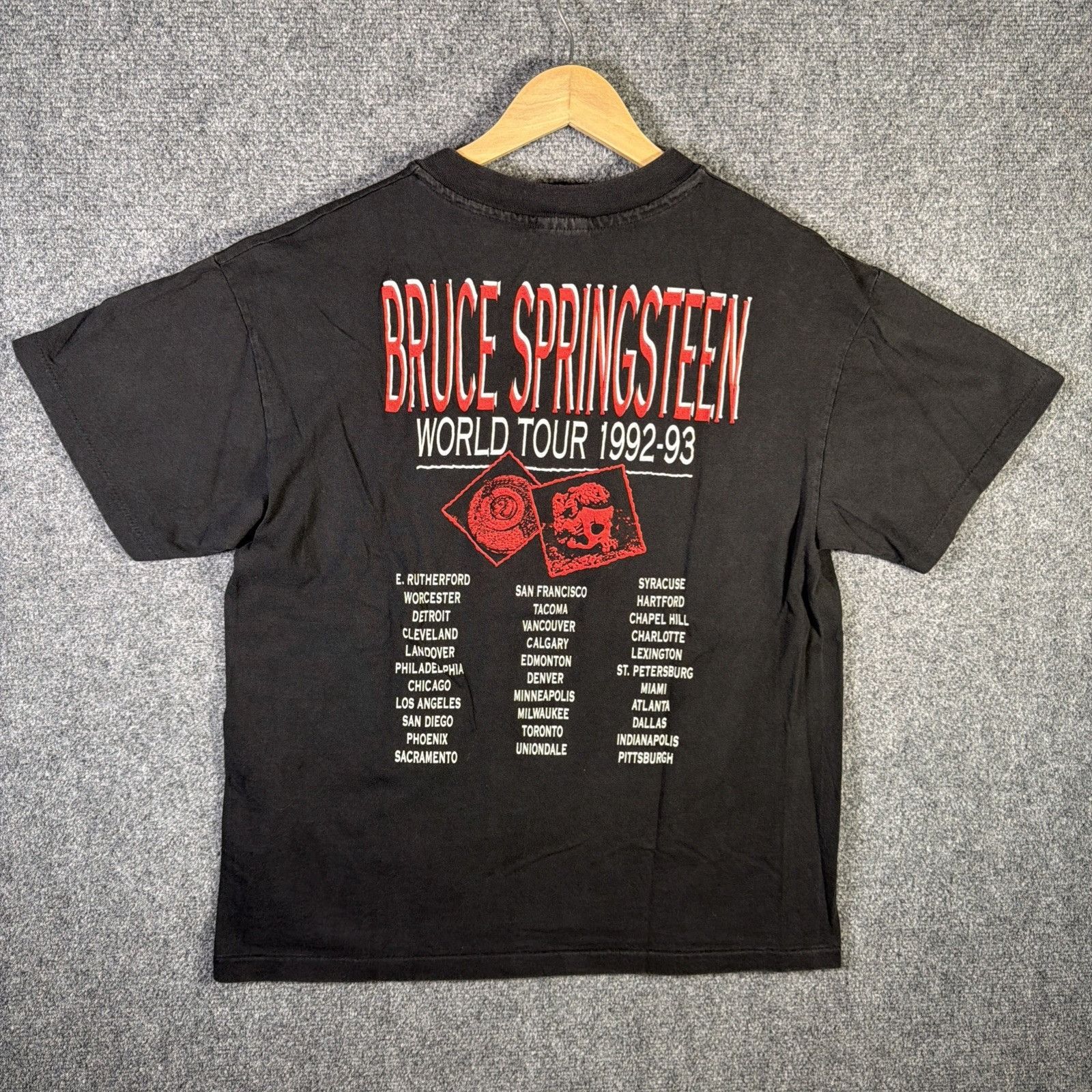 Band Tees Vintage Bruce Springsteen Shirt Medium Black 90s World Tour Size US M / EU 48-50 / 2 - 2 Thumbnail