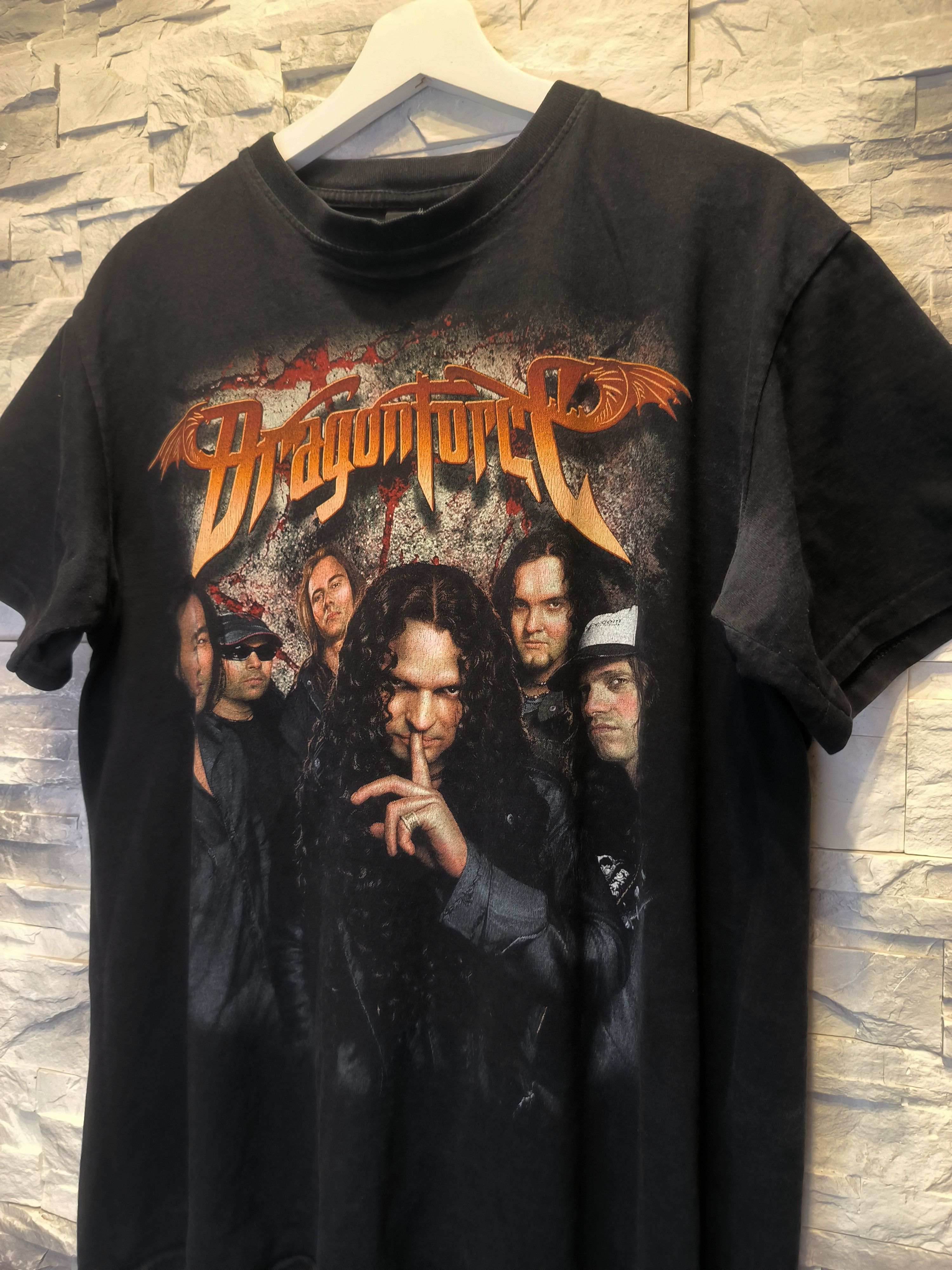 Band Tees × Vintage Vintage Dragonforce T-Shirt Metal Tee Black Print Size US M / EU 48-50 / 2 - 2 Thumbnail