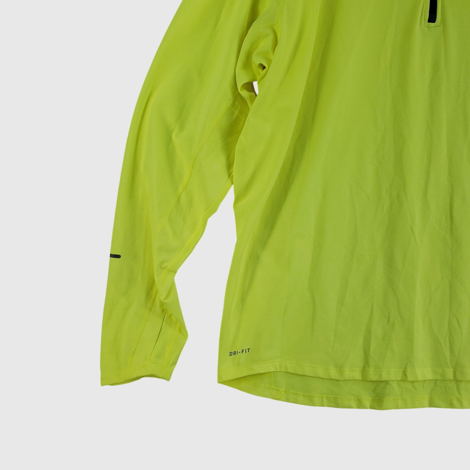 Nike Nike Dri-Fit Mens Running Pullover Shirt XL Neon Yellow Long Size US XL / EU 56 / 4 - 5 Thumbnail