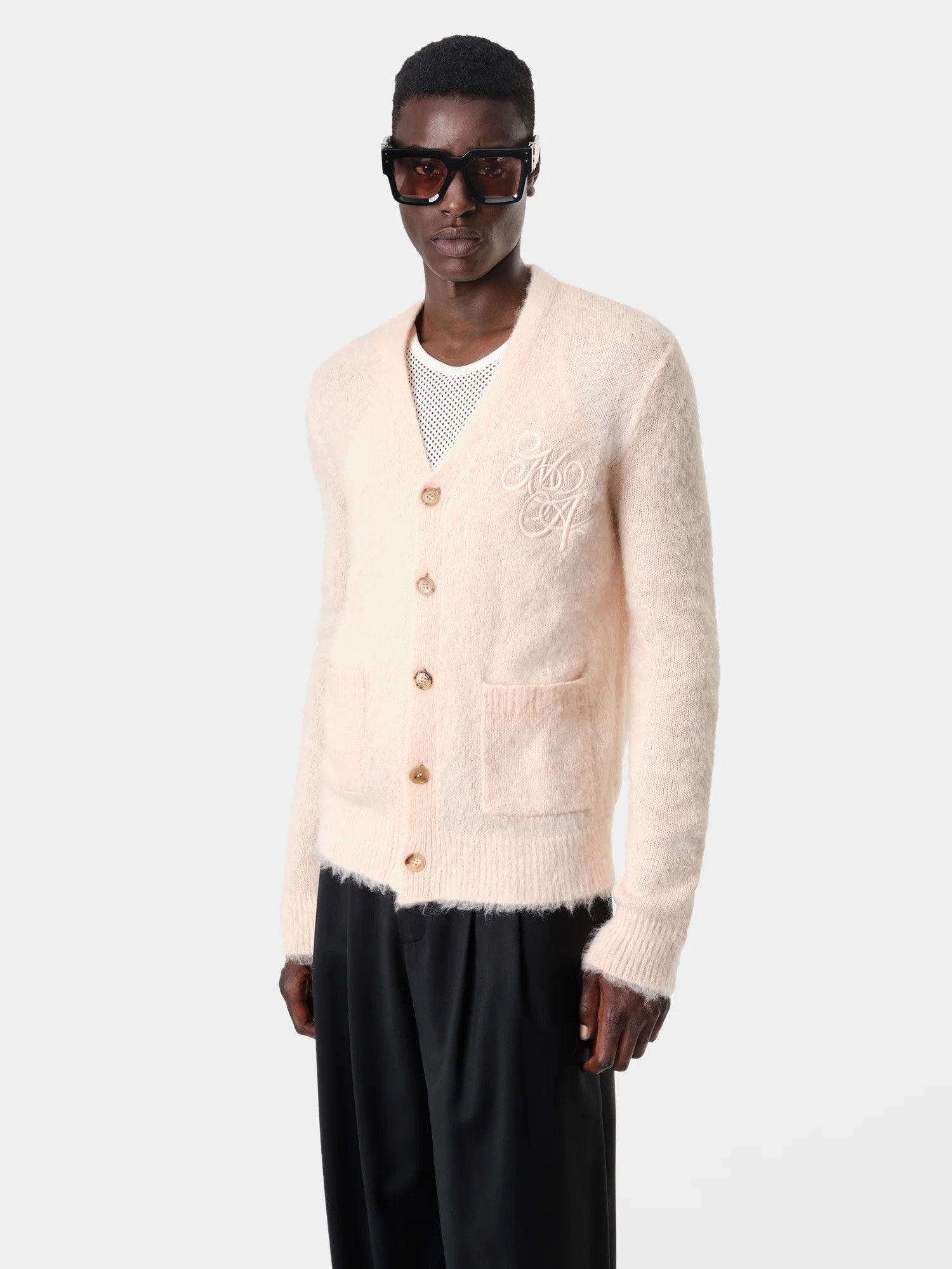 Amiri o1orln1025 MA Swirl Cardigan in Light Pink Size US XL / EU 56 / 4 - 3 Thumbnail