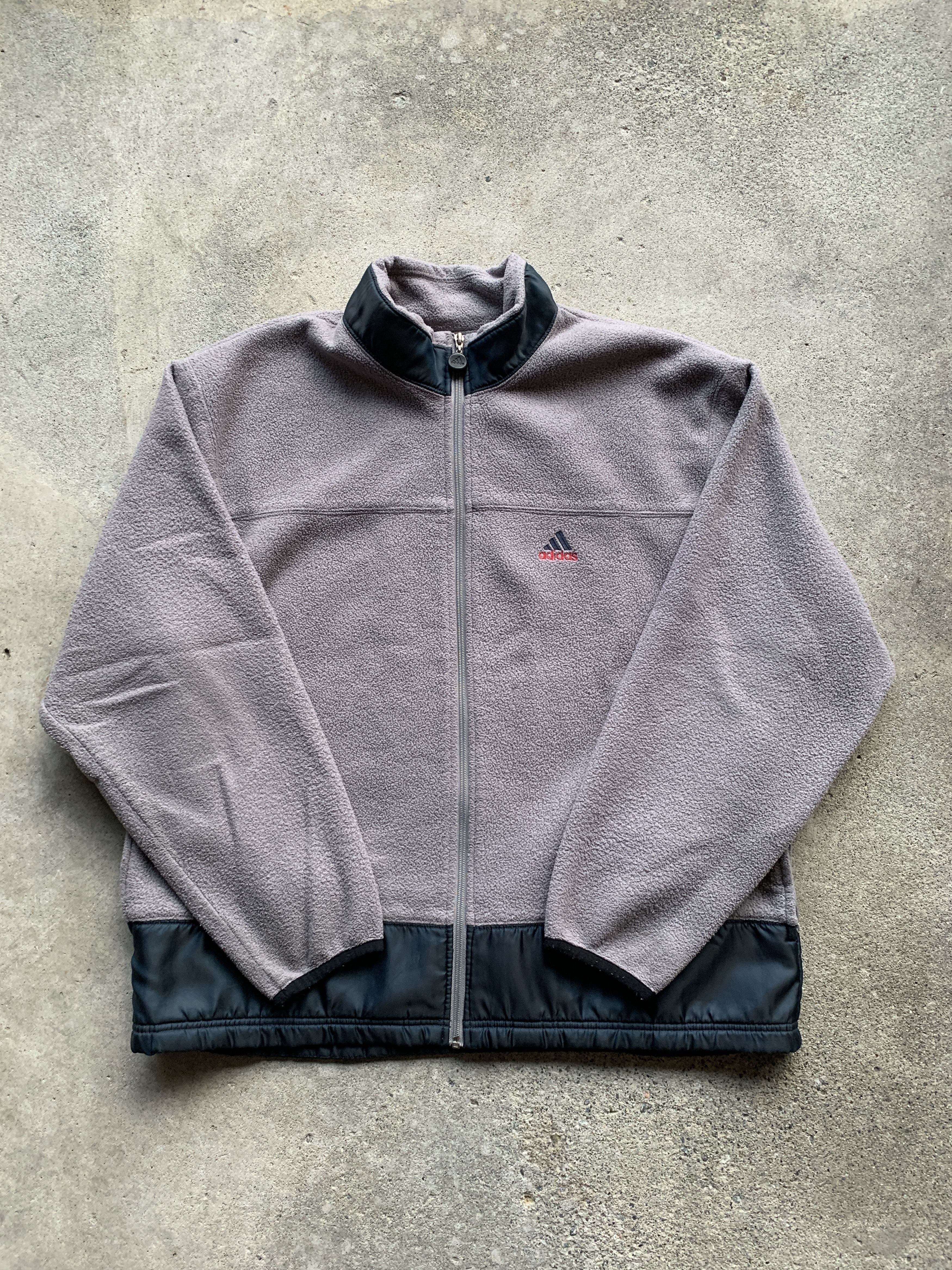 Vintage 1999 Gray Adidas Full Zip Fleece Jacket