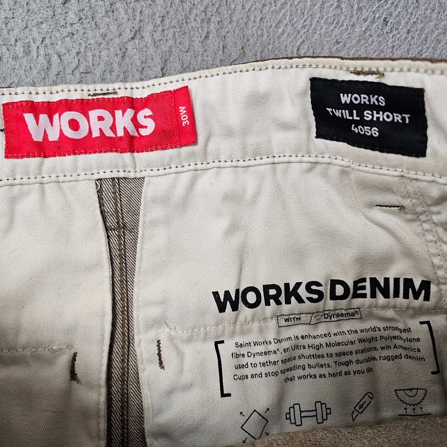 Denime Saint Works Mens 30 Twill Shorts Brown Denim Cotton Blend Cargo Xs? Size US 30 / EU 46 - 2 Thumbnail