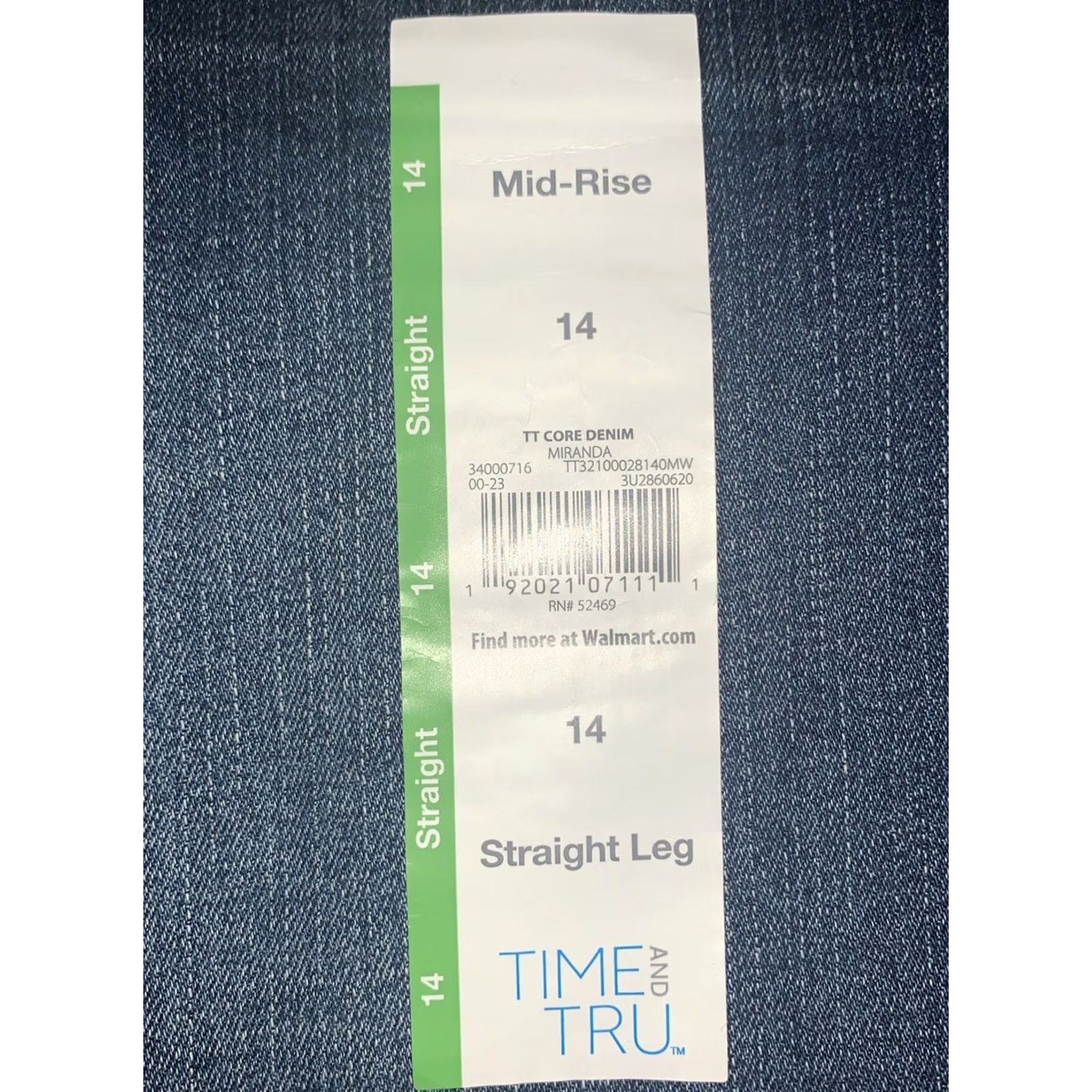 Vintage Time Tru Denim Straight Leg Pants 14 Mid Rise Stretch Blue Womens Regular Size 36" / US 14 / IT 50 - 2 Thumbnail