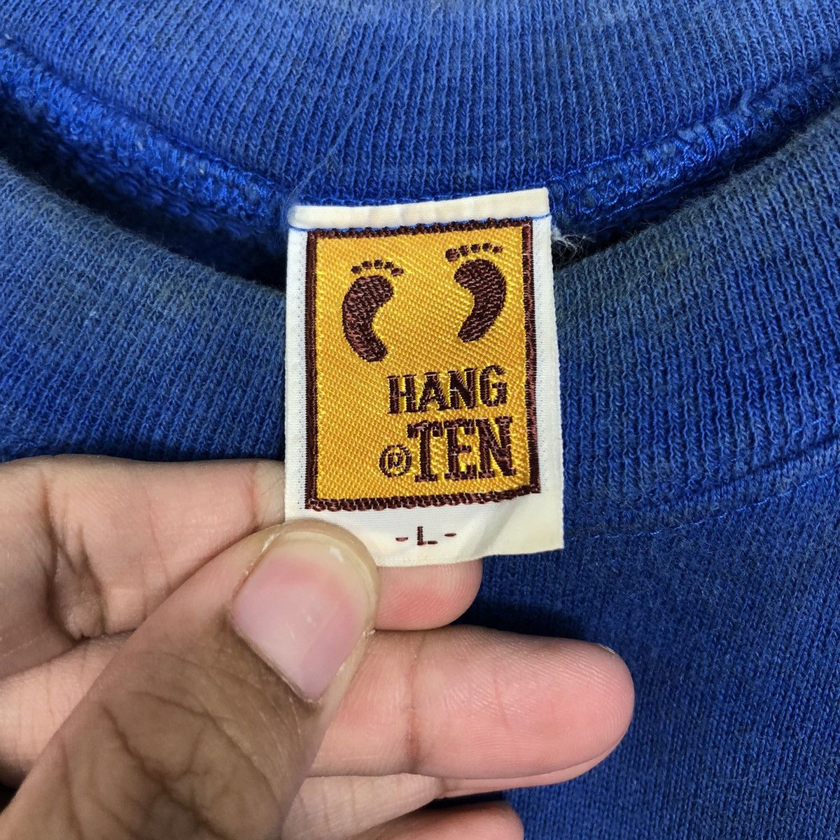 Japanese Brand Vintage Hang Ten Blue Pullover Sweatshirt Size US L / EU 52-54 / 3 - 14 Thumbnail