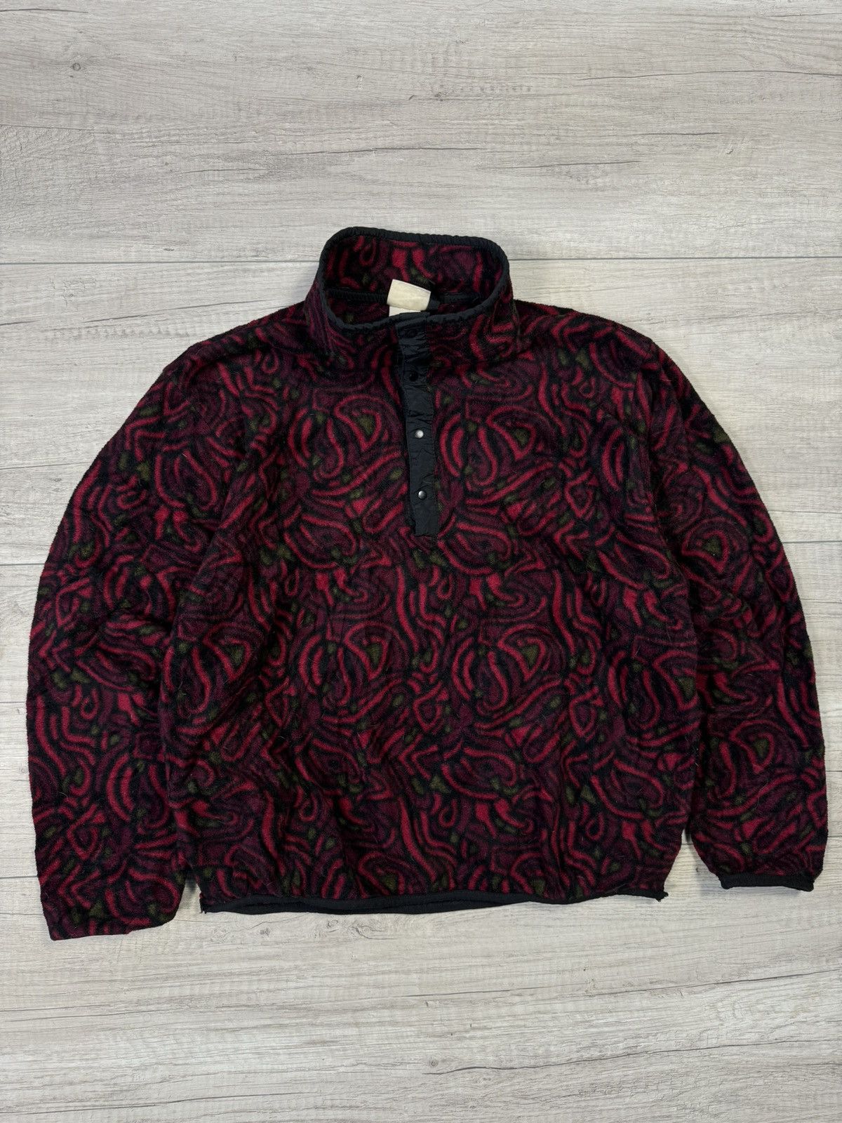 L.L. Bean Vintage 90s L.L. Bean Russell Snap Printed Fleece Sweater Size US M / EU 48-50 / 2 - 1 Thumbnail