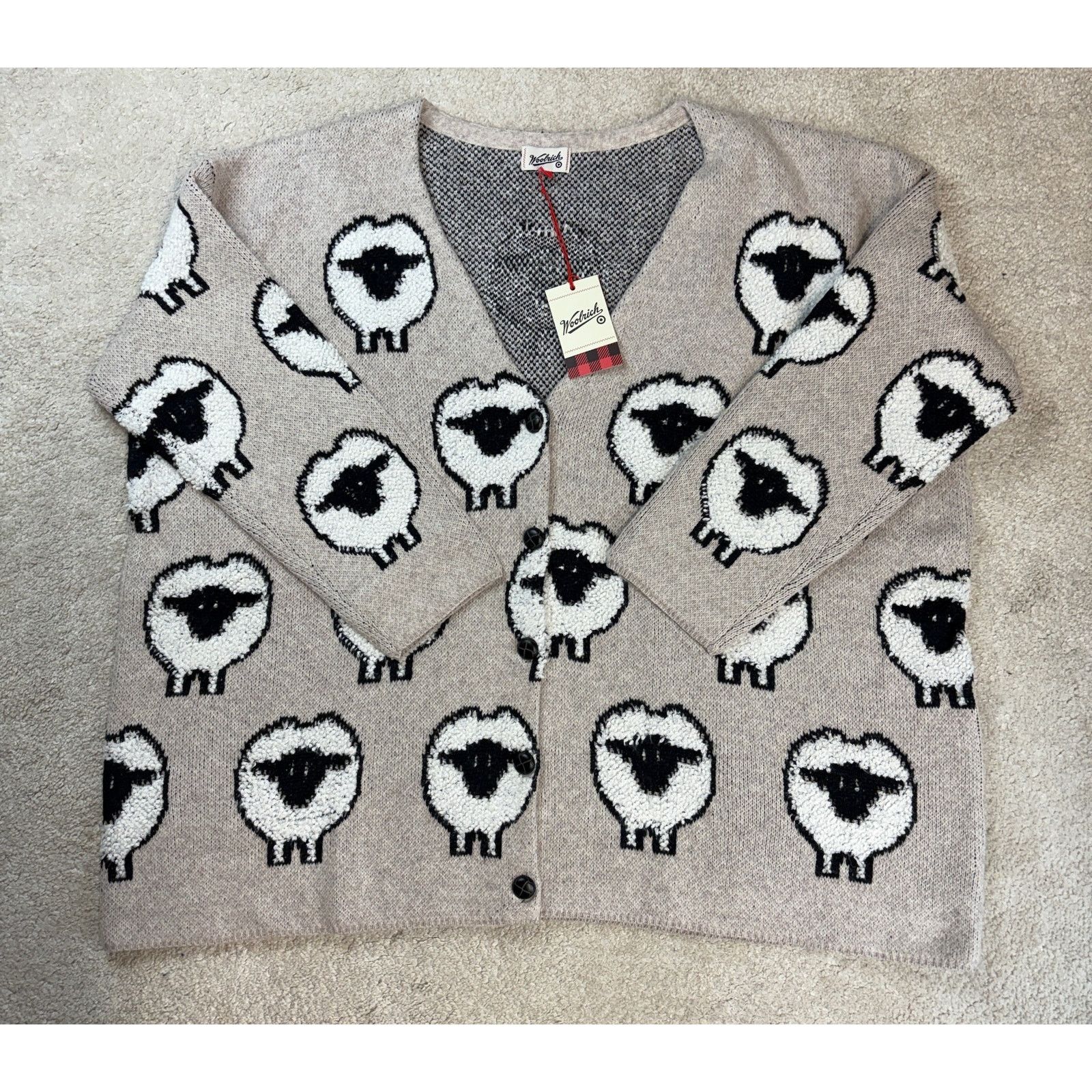 Woolrich Woolen Mills NWT Woolrich x Target Women's Sheep Print Cardigan Size 4X Size 4XL / US 24-26 - 1 Thumbnail