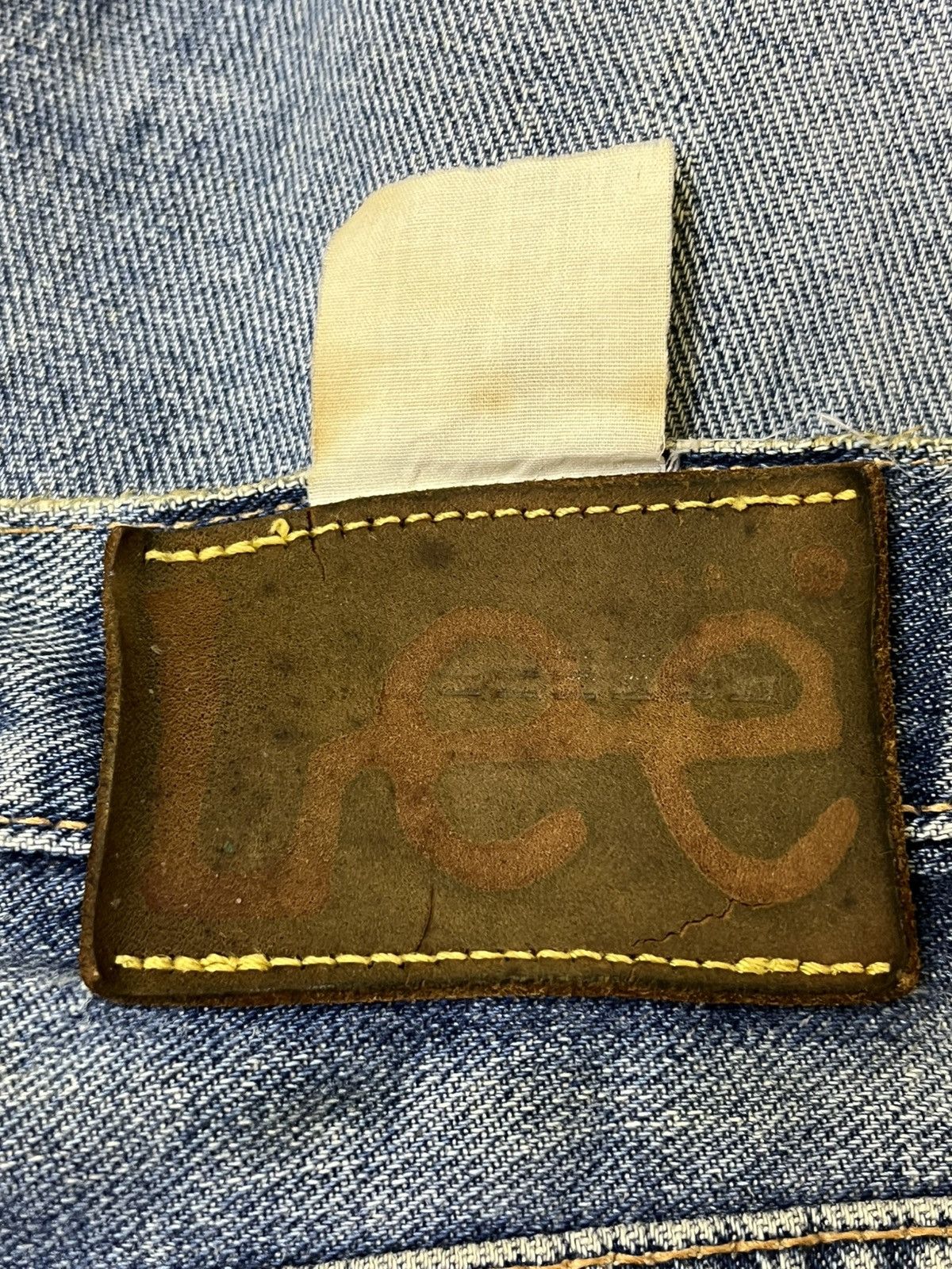 Japanese Brand Vintage LEE RIDERS repro 50s dirty half selvedge jeans Size US 29 - 21 Thumbnail