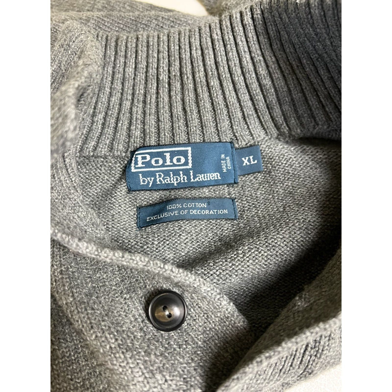 Polo Ralph Lauren VINTAGE Polo Ralph Lauren Sweater Mens XL Gray Collared Long Sleeve Logo Embroidered 1/4 Button Zipper Pullover Knit Regular Shirt? Size US XL / EU 56 / 4 - 3 Thumbnail