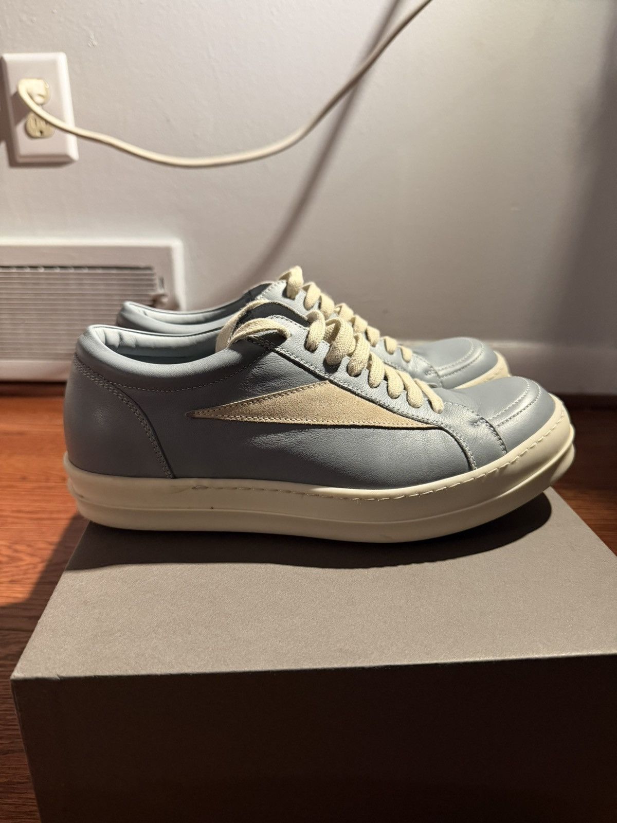 Rick Owens Porterville Leather Vintage Sneaks “Pale Blue” Rick Owens Size US 7 / EU 40 - 4 Thumbnail