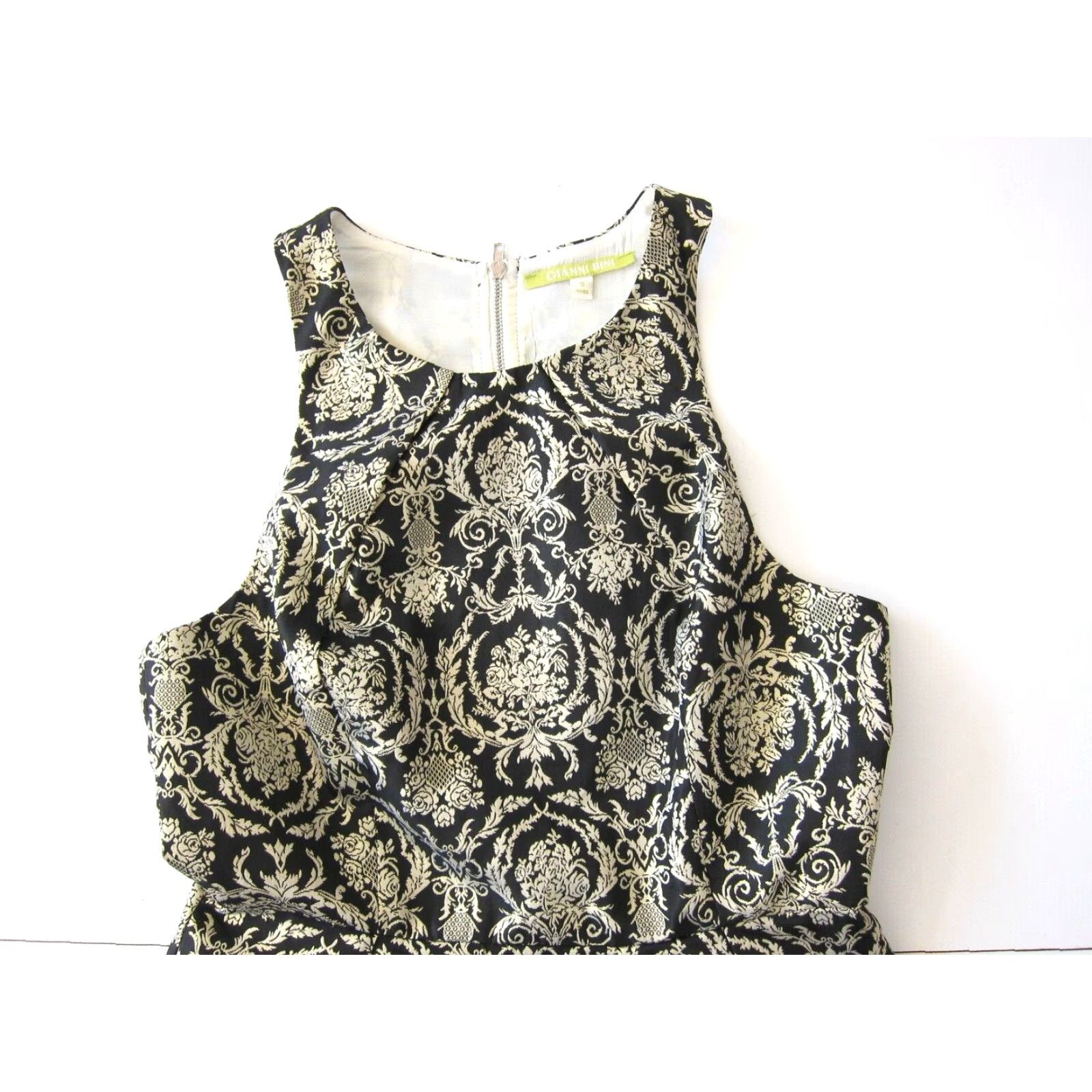Vintage VINTAGE Gianni Bini Black Gold Paisley Floral Pleated Sleeveless Empire Prom Dress Small Size S / US 4 / IT 40 - 3 Thumbnail