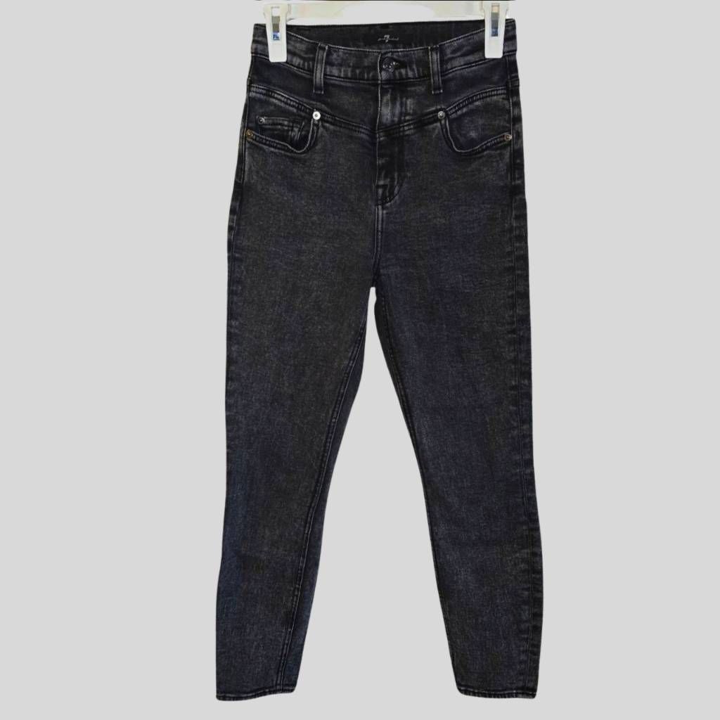 7 For All Mankind 7 For All Mankind Women's 26 Jeans Black High Rise Skinny An Size 26" / US 2 / IT 38 - 1 Thumbnail