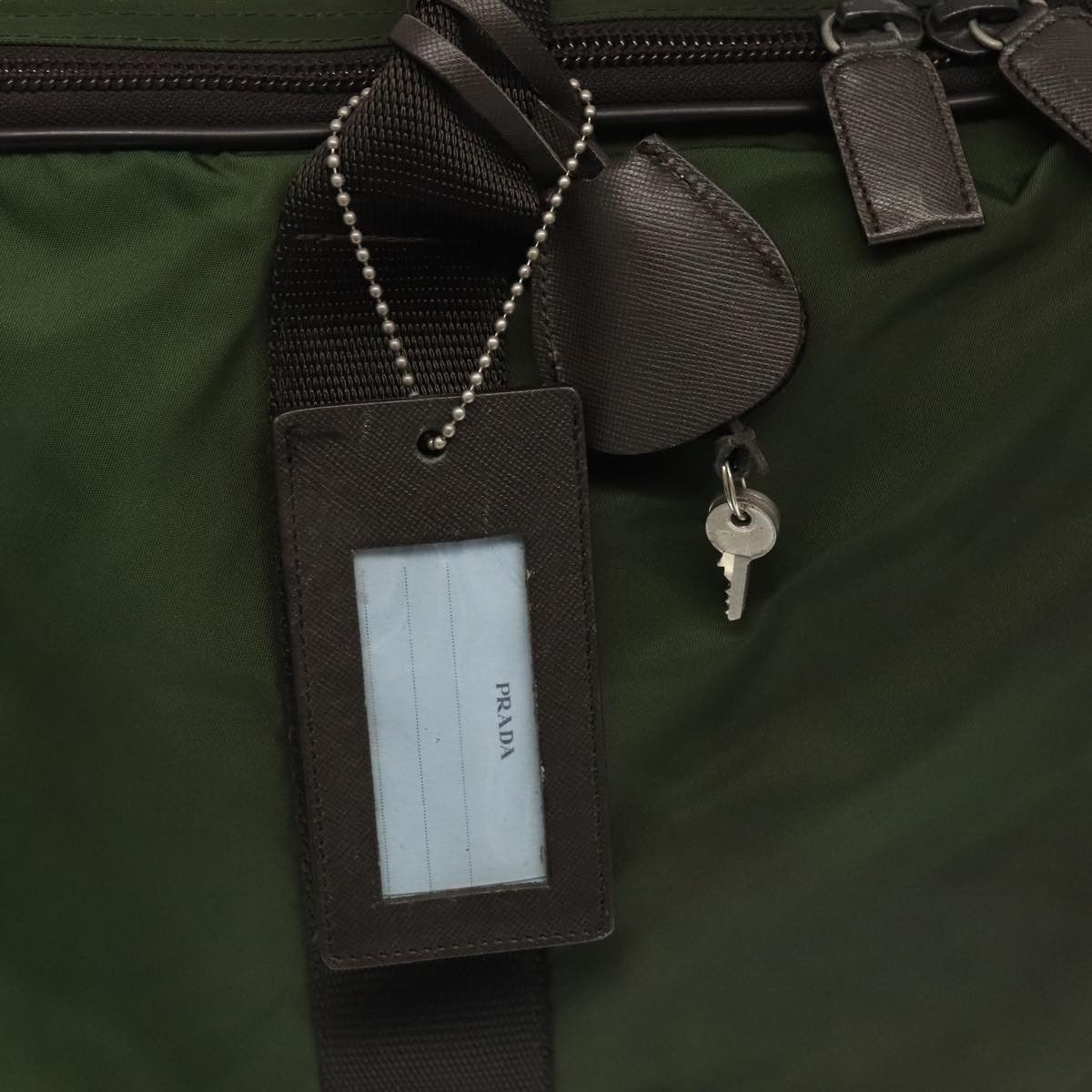 Prada PRADA Boston Bag Nylon Khaki Silver Size ONE SIZE - 15 Thumbnail