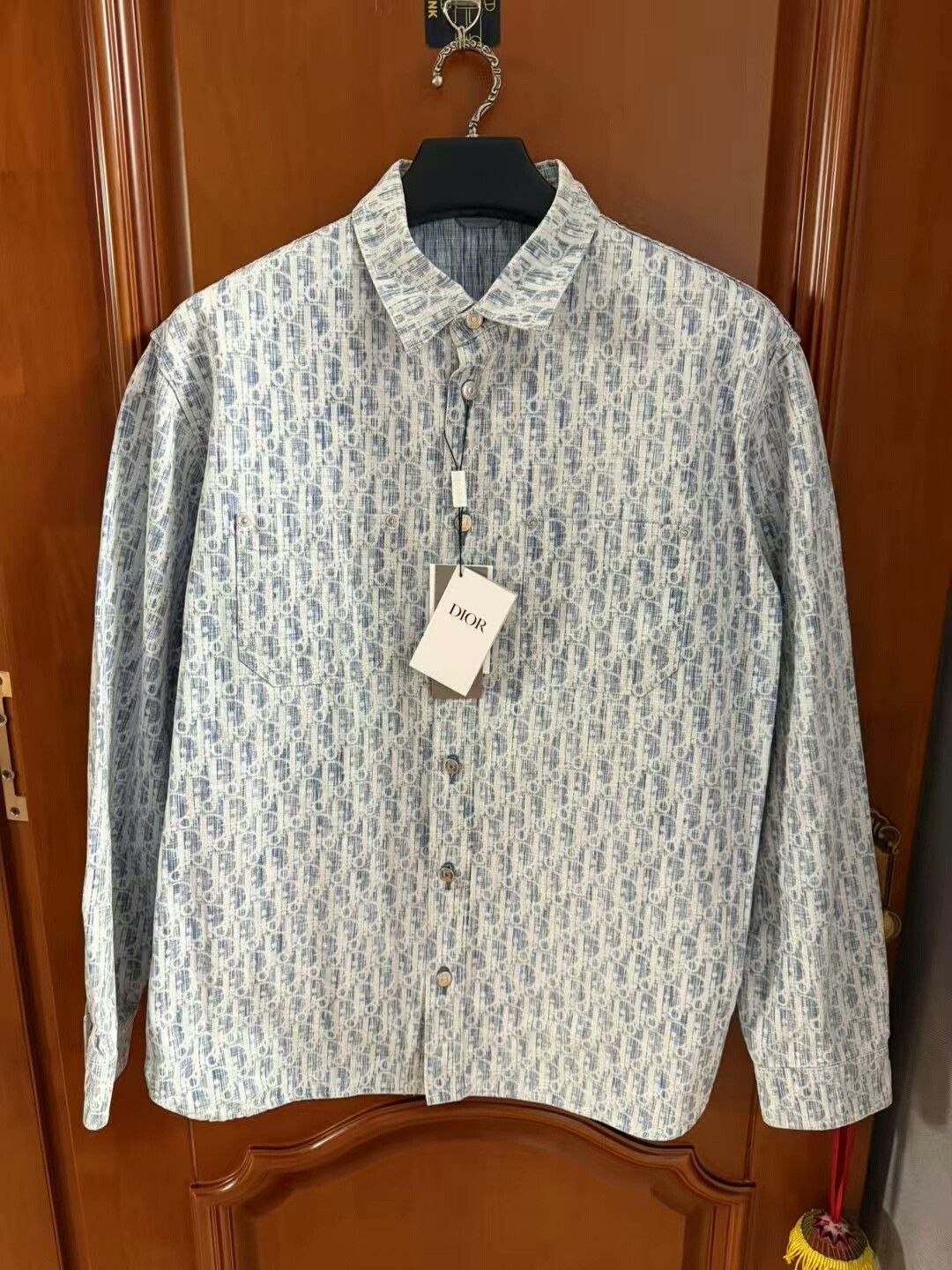 Dior dior blue and white patterned denim shirt Size US M / EU 48-50 / 2 - 1 Thumbnail