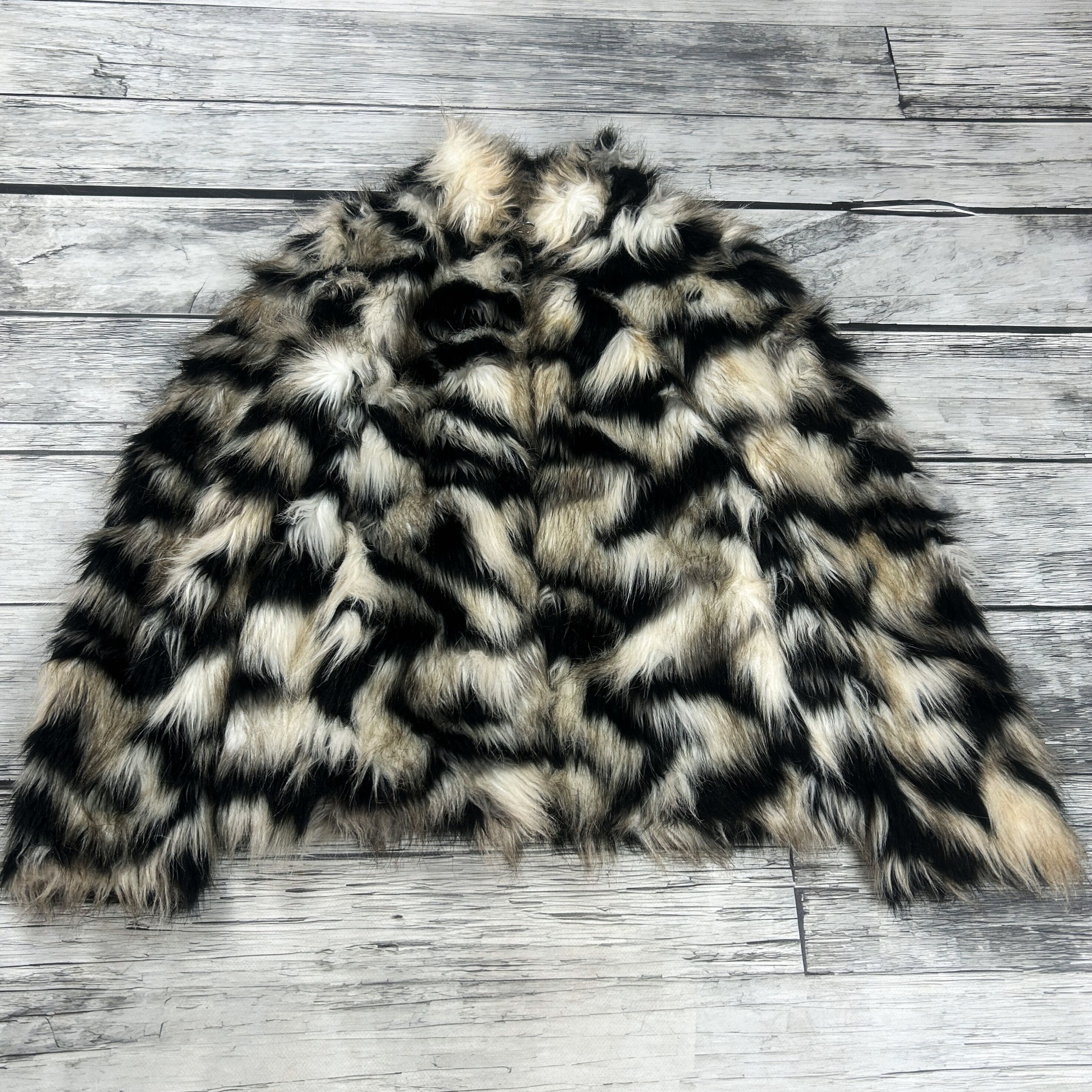 Japanese Brand Faux Fur Jacket Cropped Patchwork Grunge Coquette Y2K Core Size US S / EU 44-46 / 1 - 3 Thumbnail