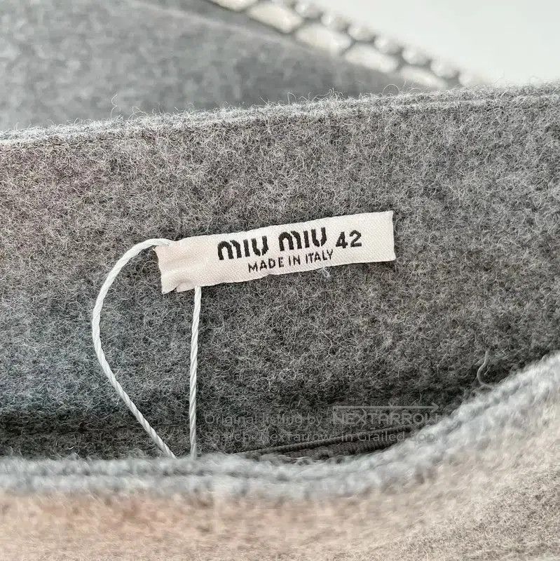Miu Miu Miu Miu Gray Wool A-Line Skirt for Women . Size 41" - 5 Thumbnail