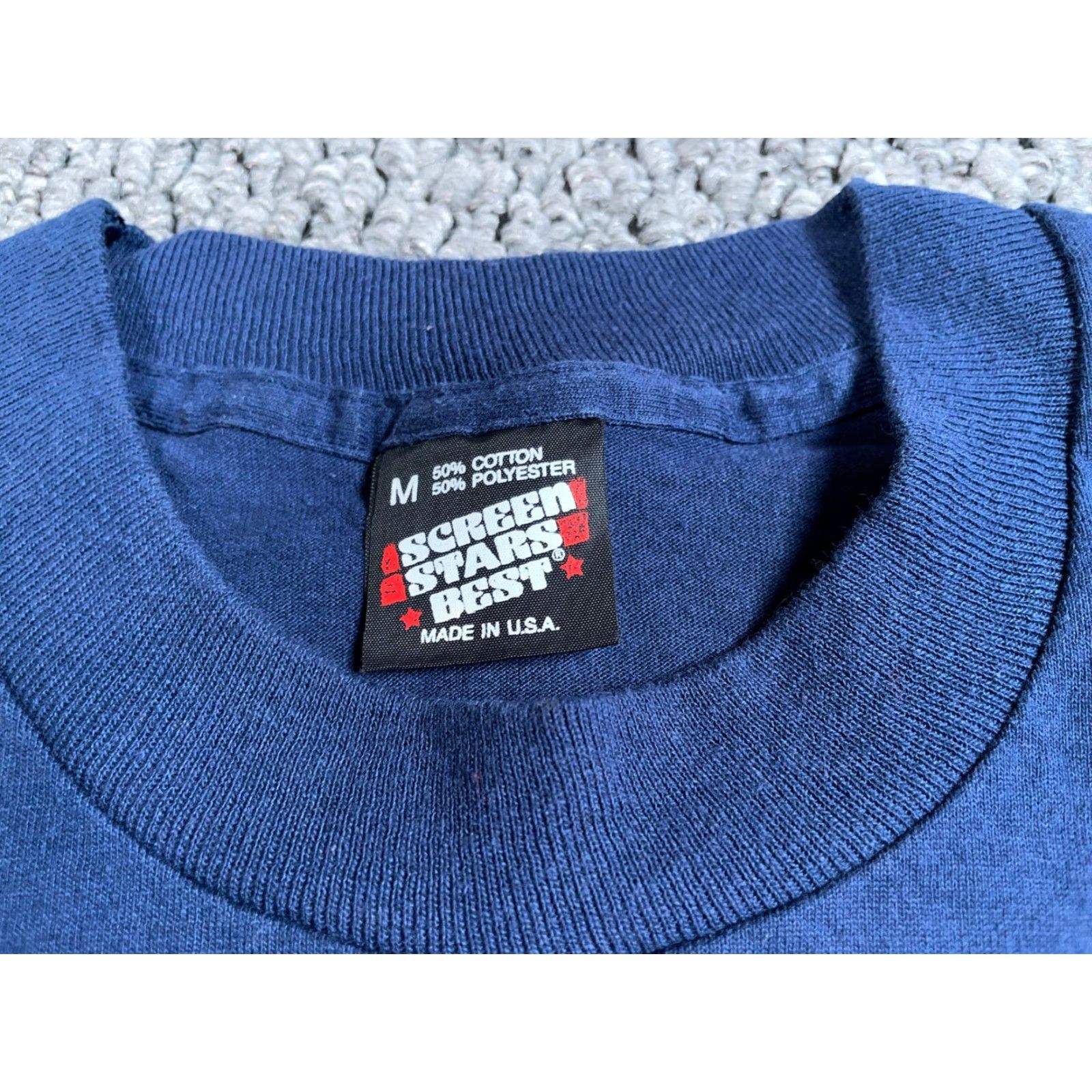 Vintage VINTAGE 80s Screen Stars T-Shirt Adult Small Blue Michigan Seal Print Size US S / EU 44-46 / 1 - 3 Thumbnail