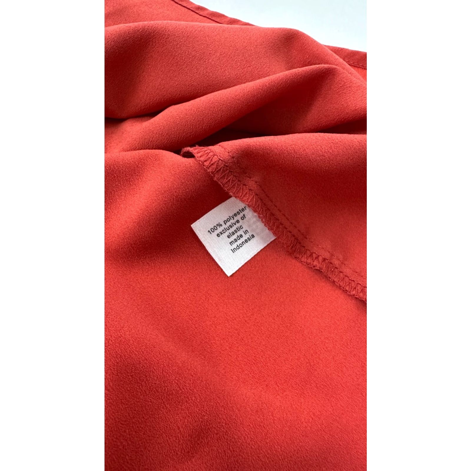 Vintage Lane Bryant Blouse Top Womens 22 Red Polyester Lightweight Flutter Sleeve Ruffle Crew Neck Casual Short Sleeve Pullover Size 3XL / US 20-22 - 4 Thumbnail