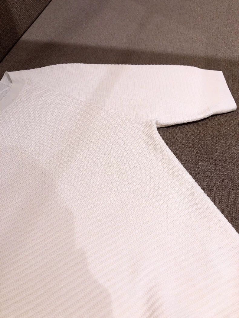 Loro Piana LORO PIANA White silk knitted short sleeve half sleeve T-s Size M / US 6-8 / IT 42-44 - 6 Thumbnail