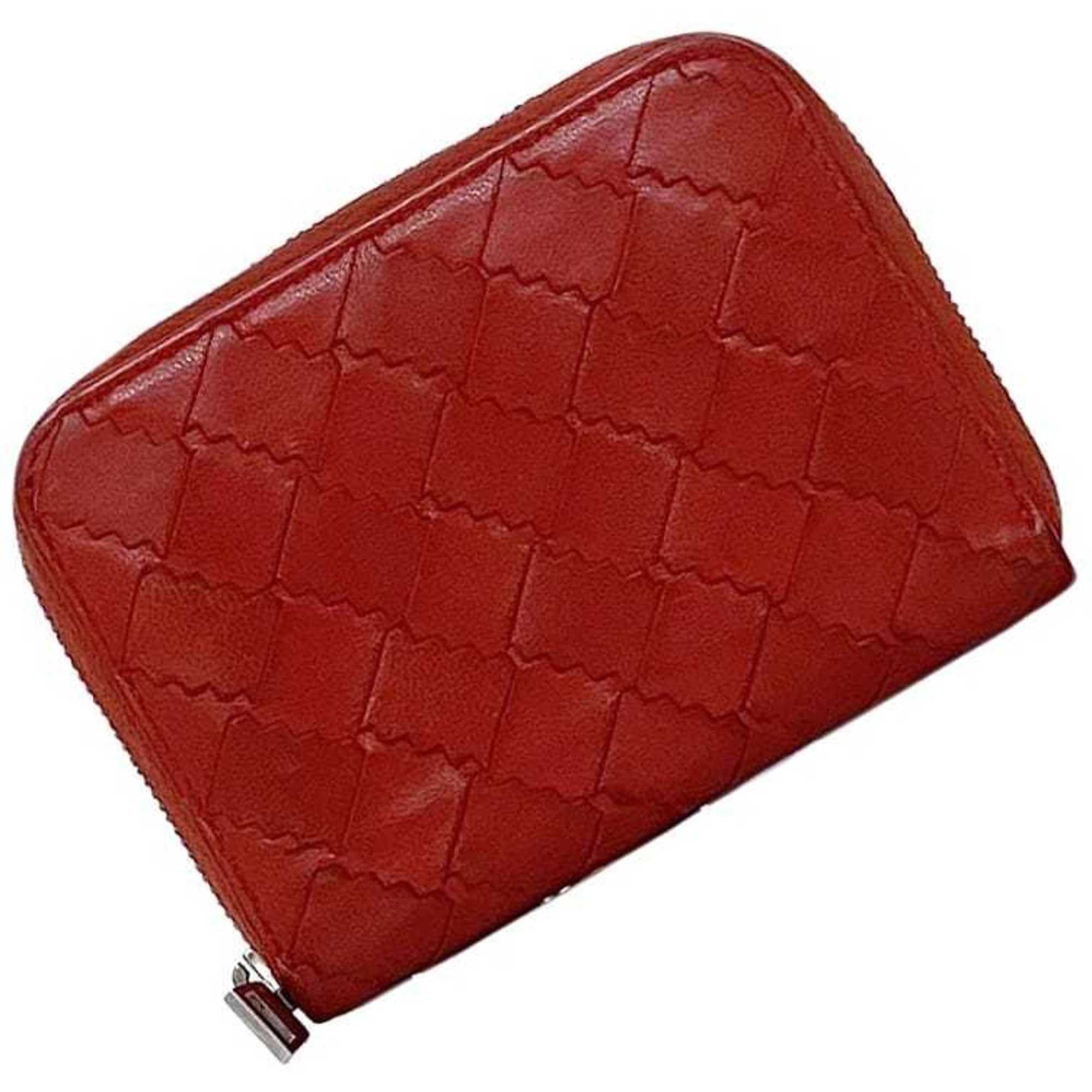 Bottega Veneta Coin Case Ec-22965 Red Intrecciato Purse Leather S02240352Q Bottega Veneta Compact Mini Wallet Women's Men's