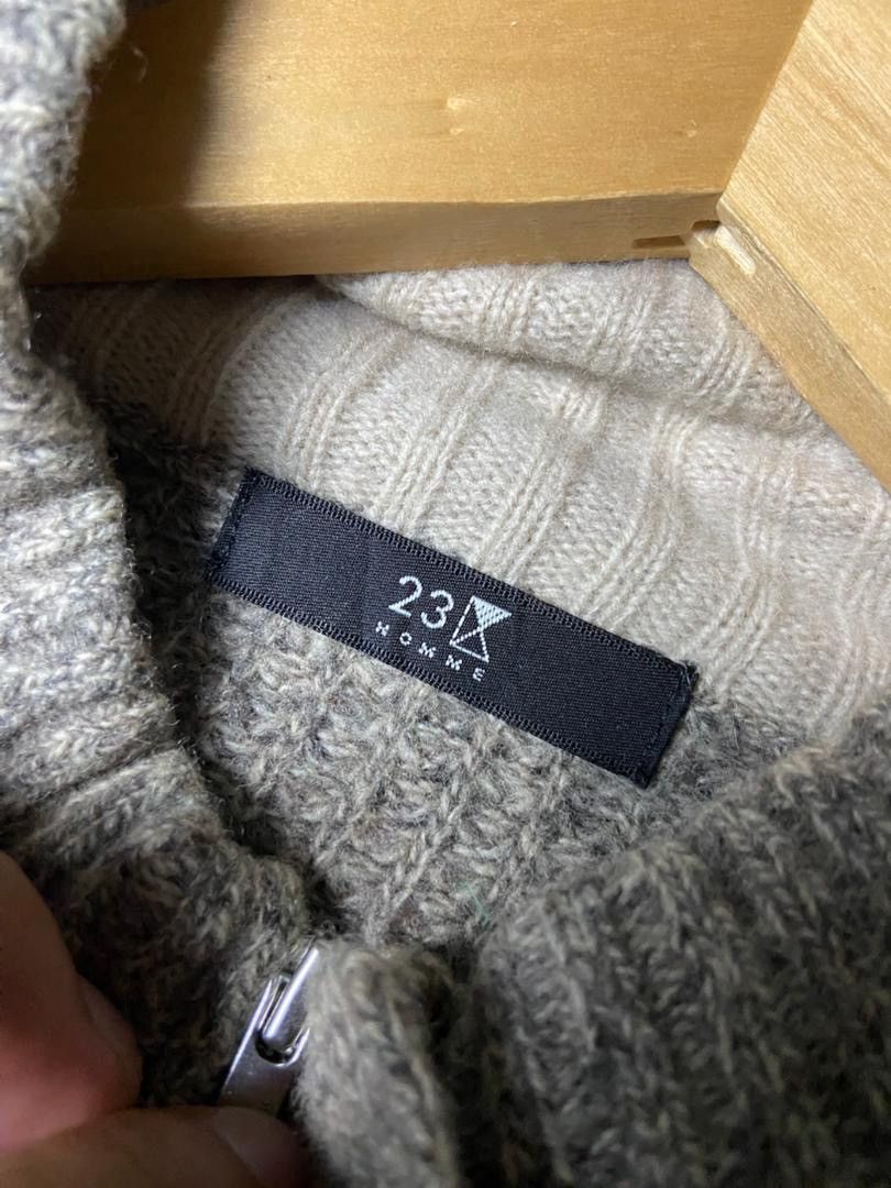 Japanese Brand 23 Homme Half Zip Knit Sweater (174) Size US XXS / EU 40 - 3 Thumbnail