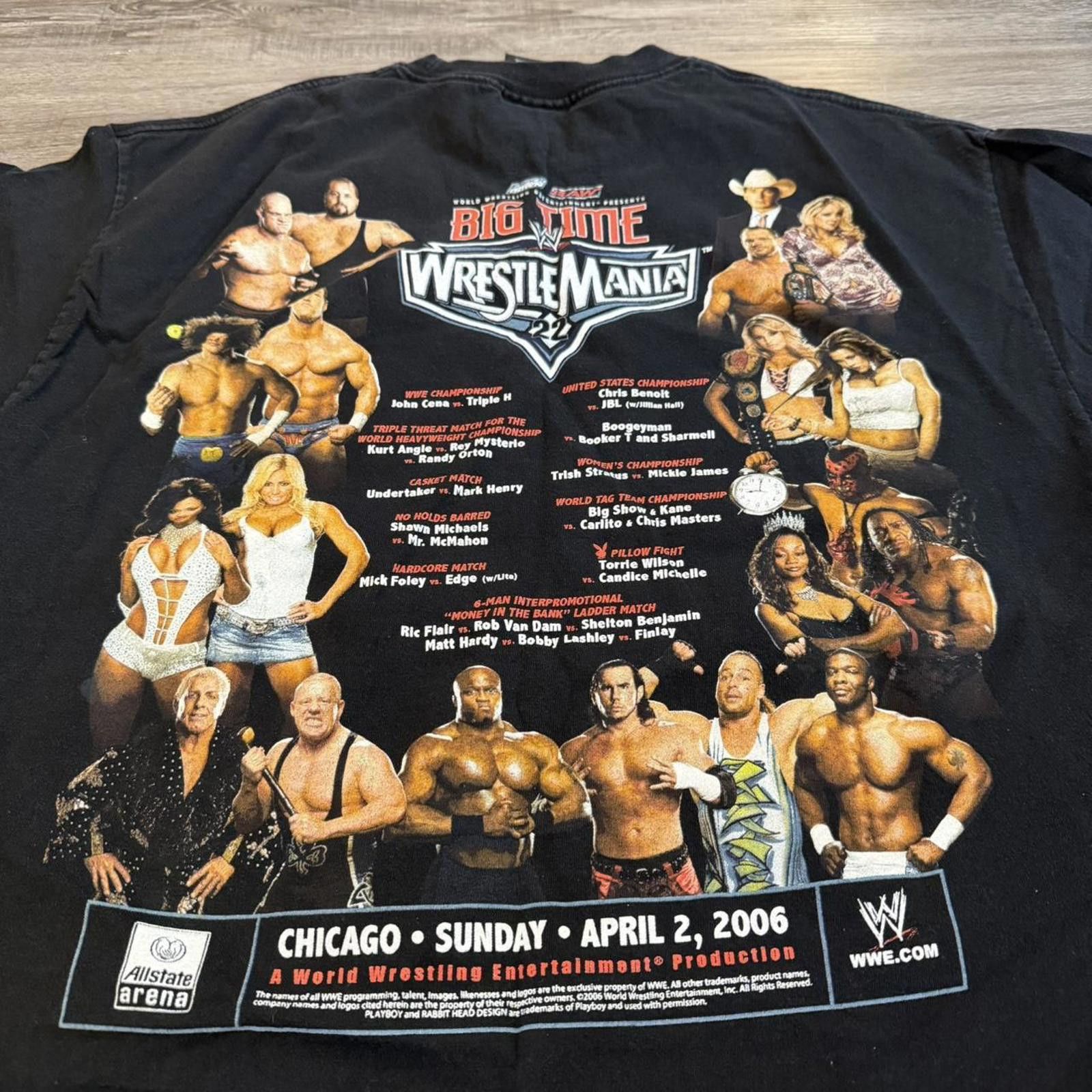 WWE Vintage big time wrestlemania 22 t shirt 06 XL chris benoit Size US XL / EU 56 / 4 - 5 Thumbnail