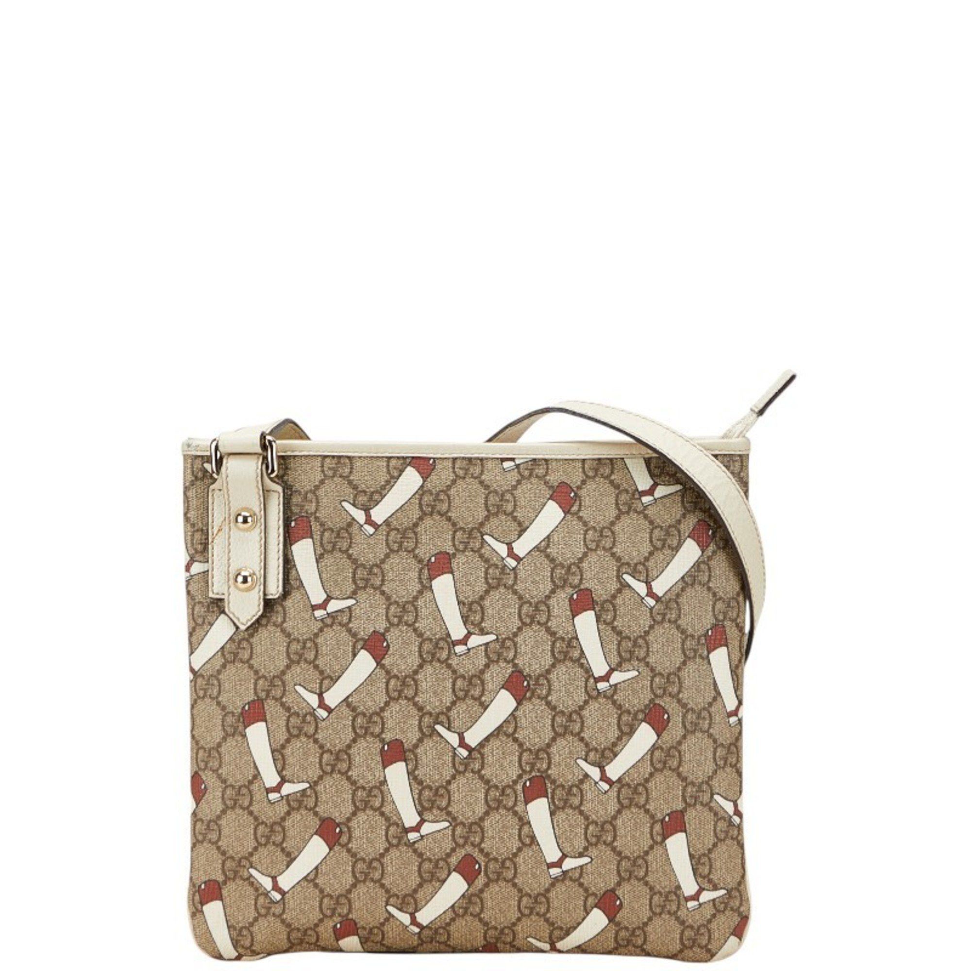 Gucci Gucci GG Supreme Boot Print Crossbody Shoulder Bag 257246 Beige Multicolor Leather Women's GUCCI Size ONE SIZE - 1 Thumbnail