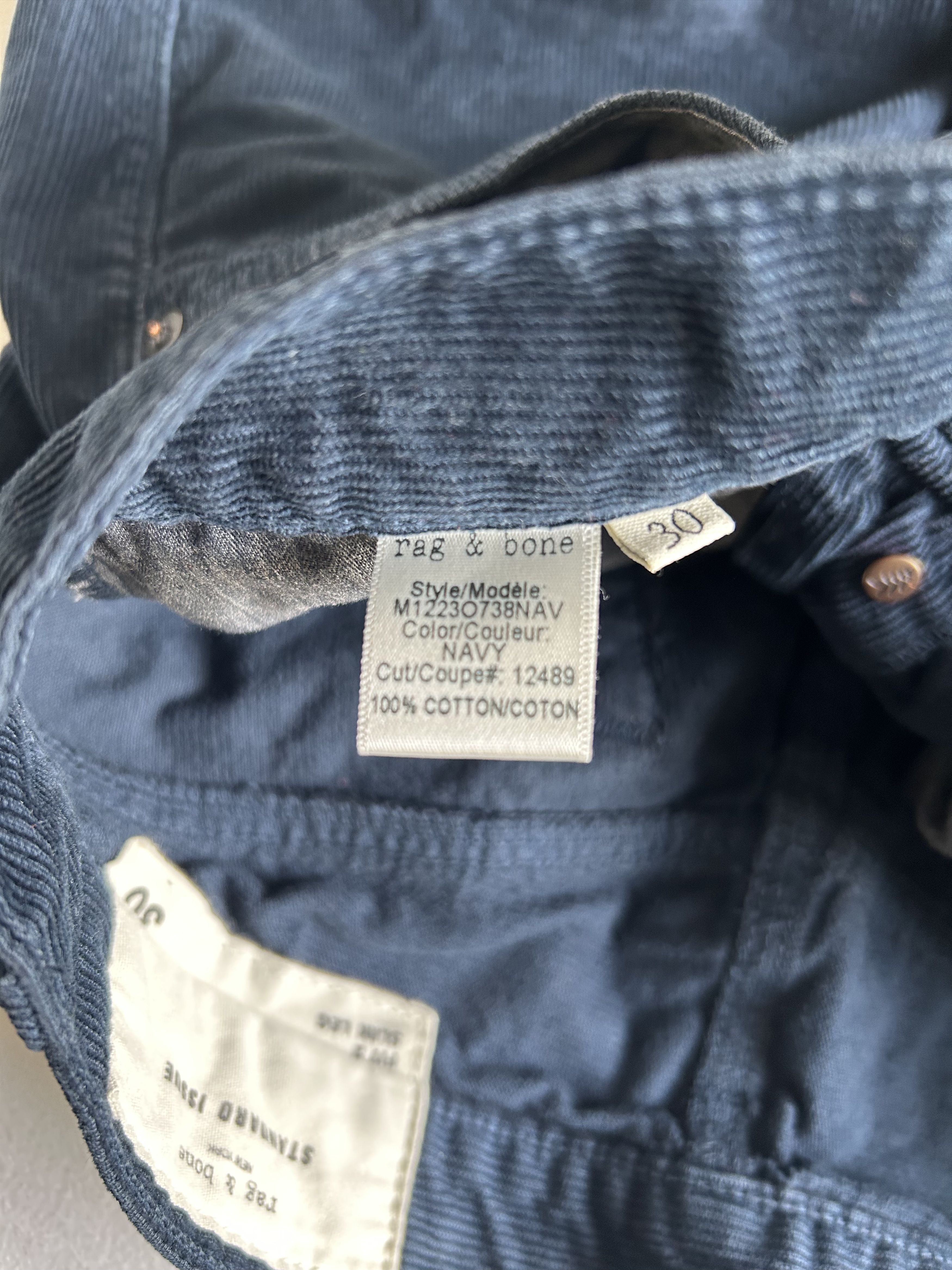 Rag & Bone Rag and Bone Slimfit Size 2 Blue Navy Corderoy Jeans Size US 30 / EU 46 - 13 Thumbnail