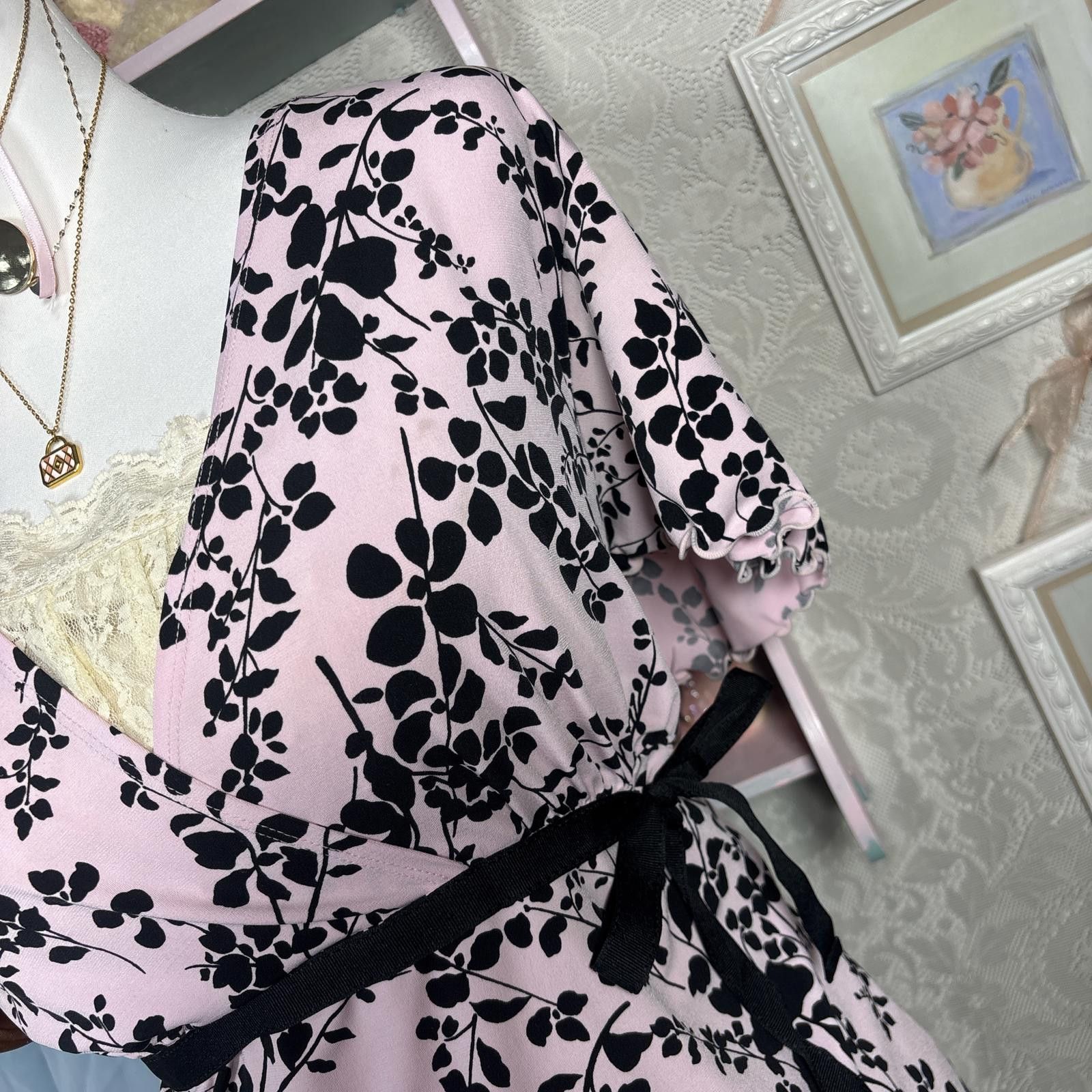 Cartoon Network vintage pink floral coquette blouse top Size XL / US 12-14 / IT 48-50 - 3 Thumbnail