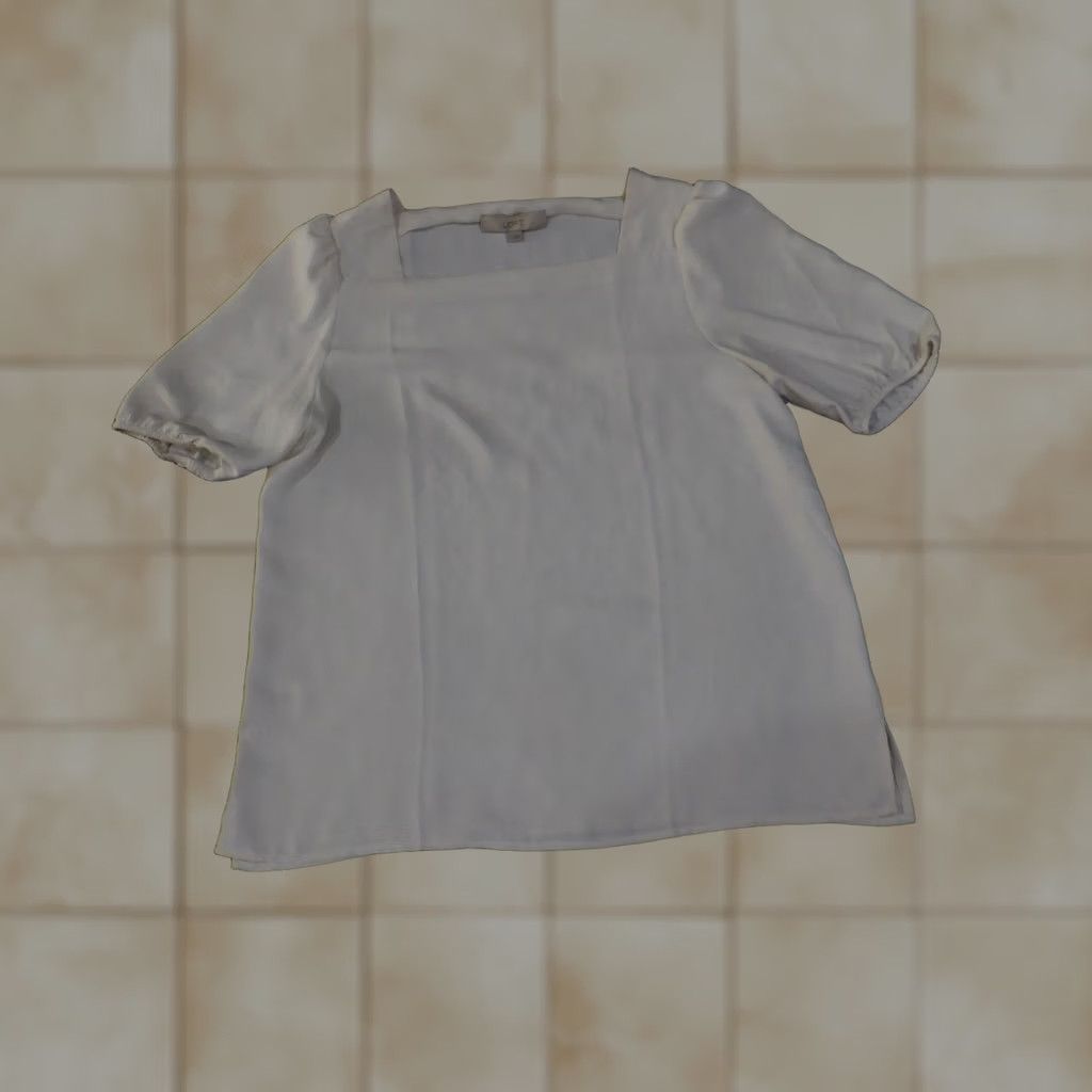 Loft LOFT Blouse White Short Sleeve Square Neck Womens M Shirt Casual Classic Lightweight Cap Sleeve Regular Pattern: Solid Size M / US 6-8 / IT 42-44 - 1 Thumbnail