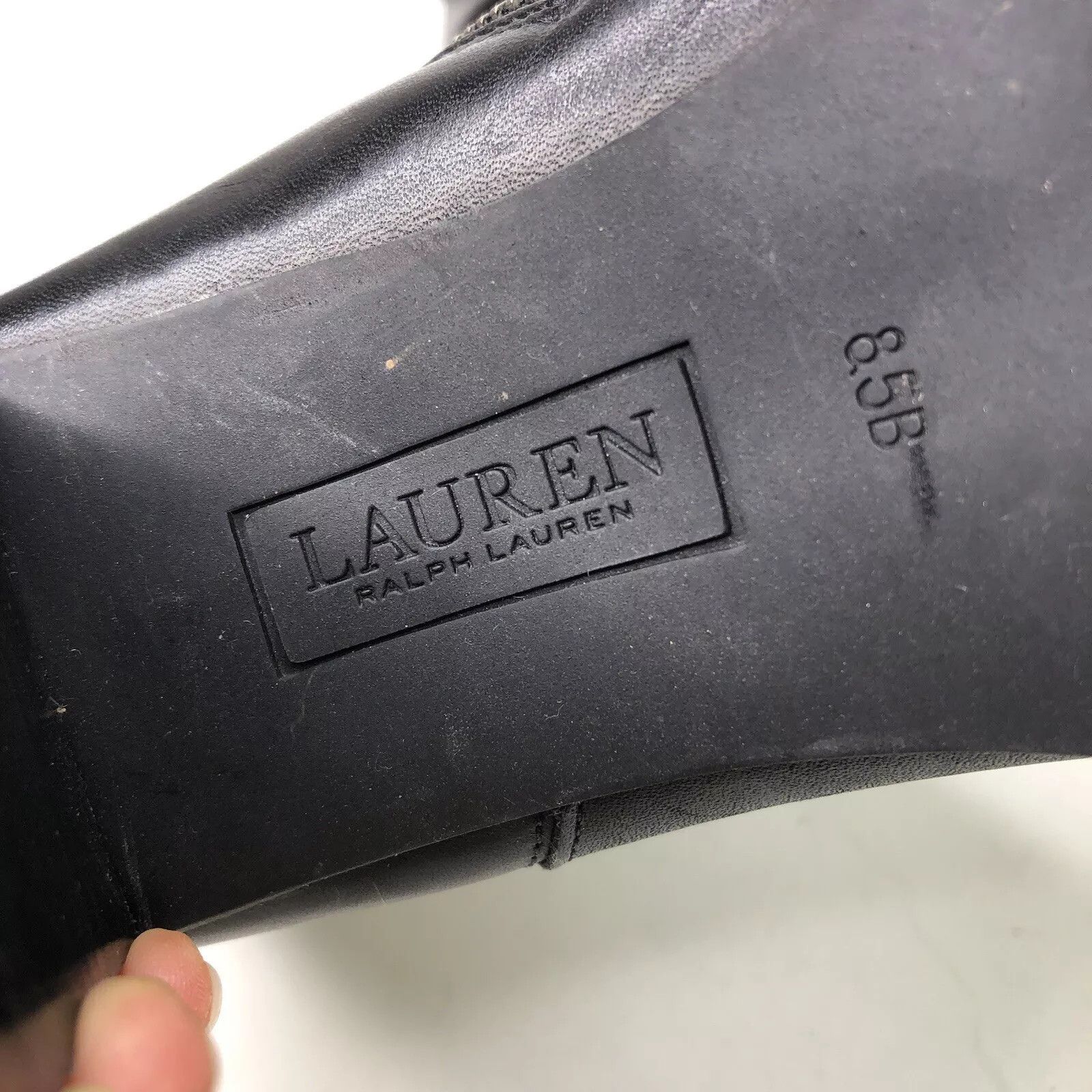 Ralph Lauren Ralph Lauren Black Boot 8.5 Heel Adjustable Buckle Ankle Zip Size US 8.5 / IT 38.5 - 11 Thumbnail