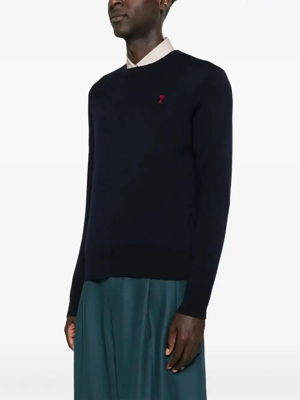 AMI CREWNECK SWEATER WITH CONTRASTED "AMI DE COEUR" Size US M / EU 48-50 / 2 - 1 Thumbnail
