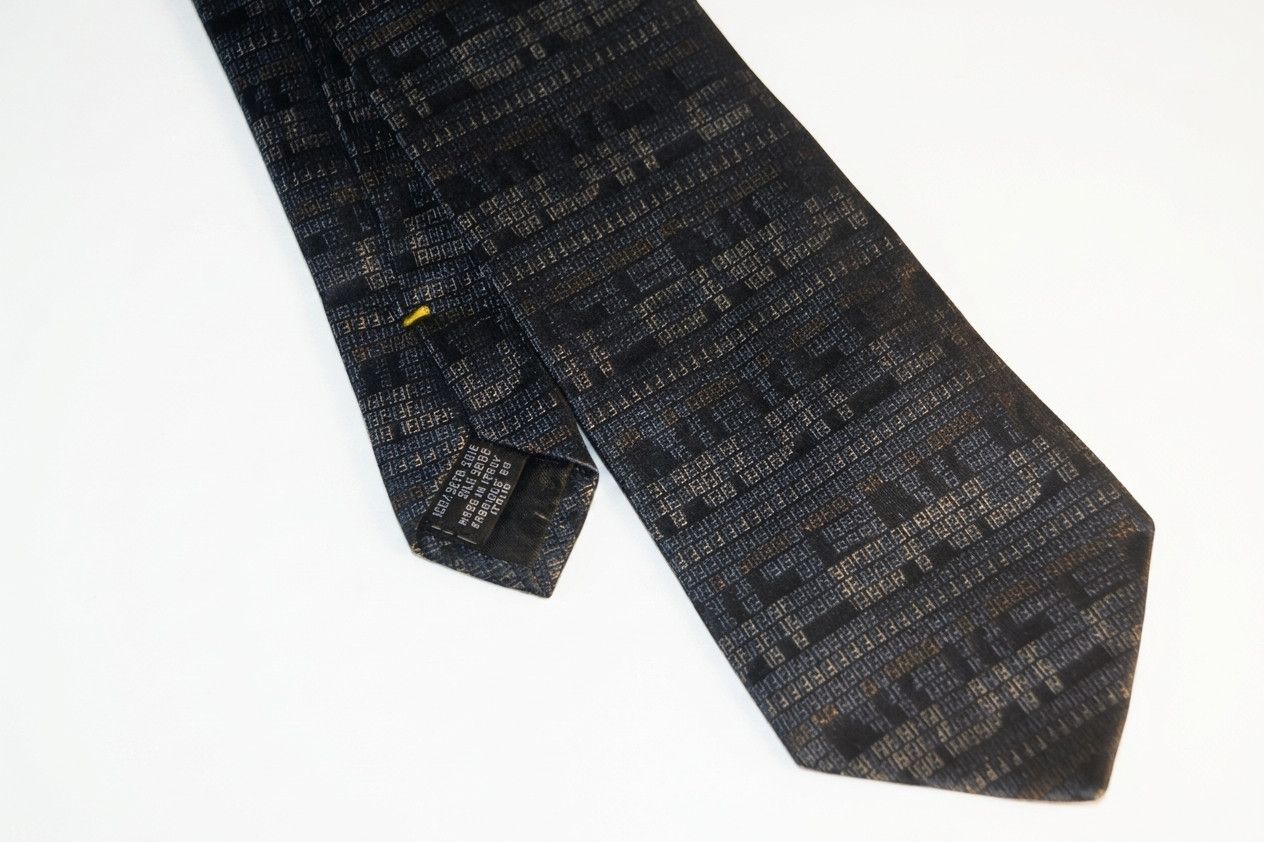 Fendi Fendi Zucca Logo Pattern Silk Tie - Made In Italy Size ONE SIZE - 1 Thumbnail