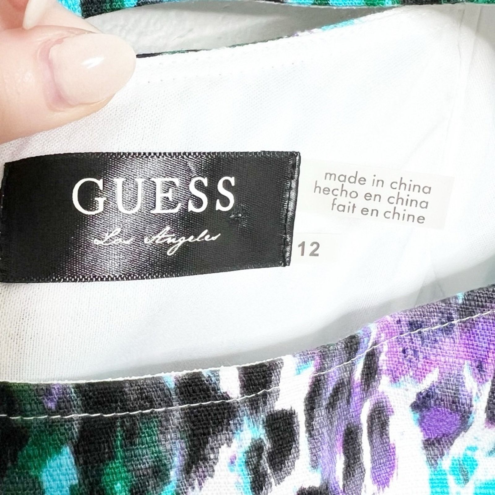 Guess GUESS Women's Shift Peekaboo Neckline Paint Splatter Dress Size XL / US 12-14 / IT 48-50 - 14 Thumbnail